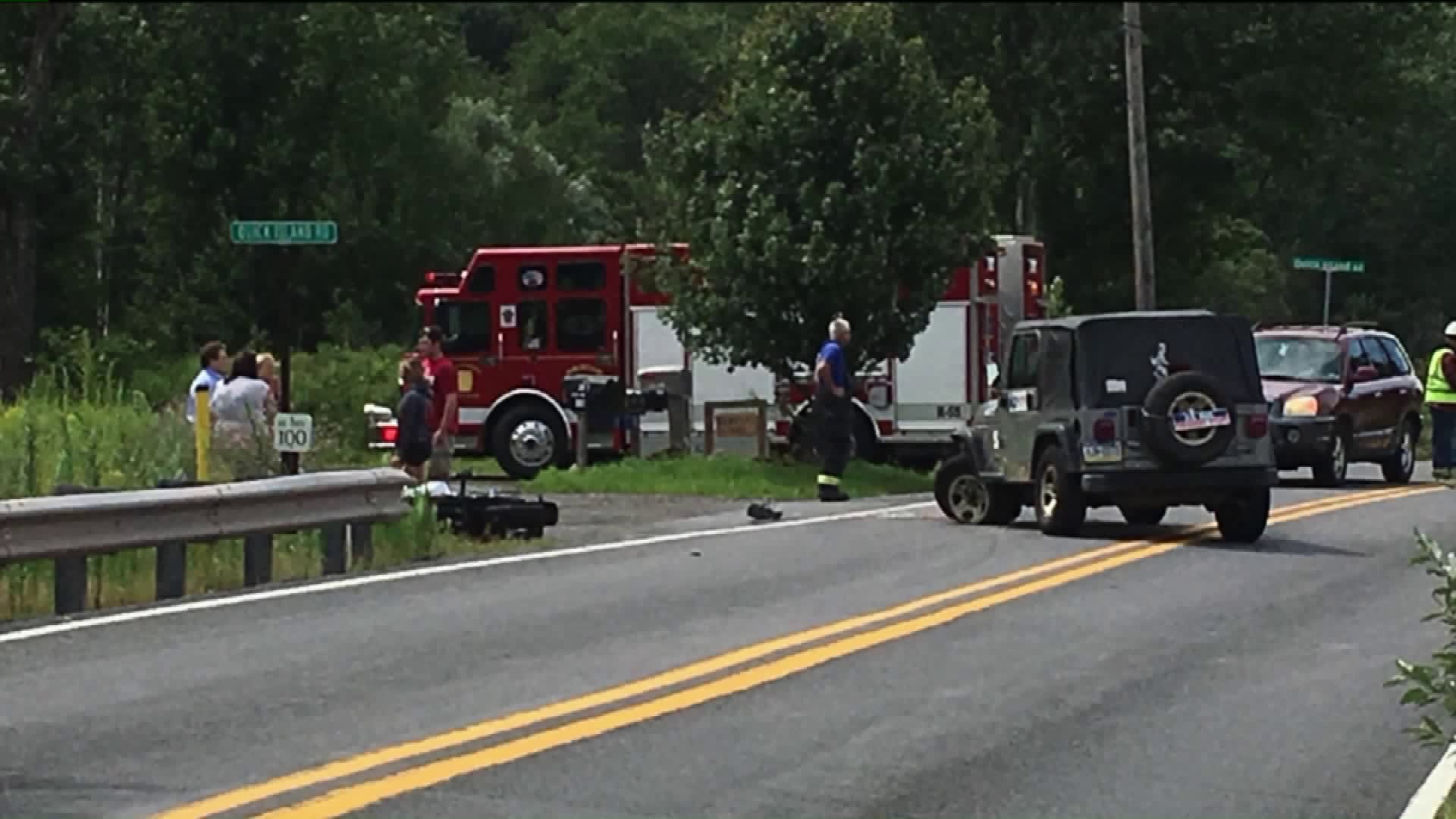Motorcycle, Postal Vehicle in Lackawanna County Crash