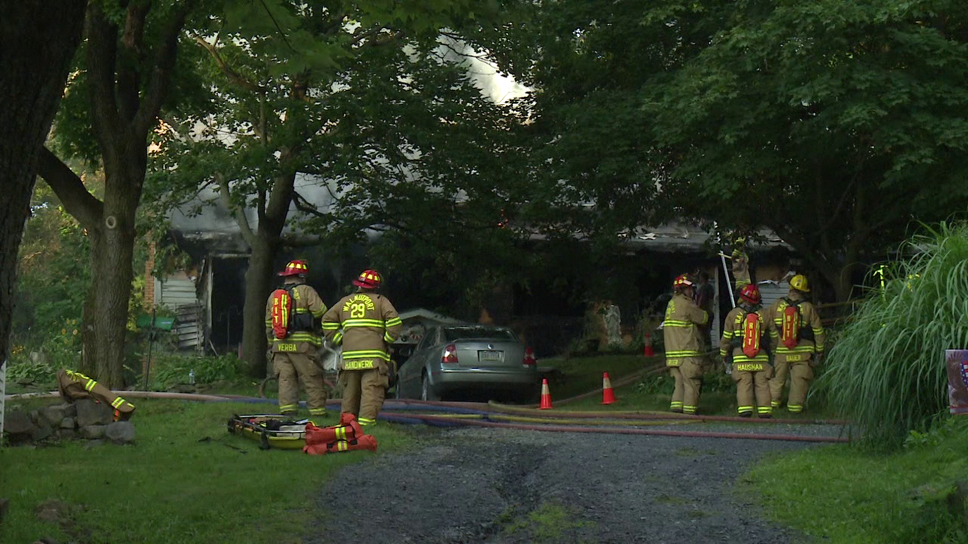 Flames forced an elderly couple from their home in Carbon County.