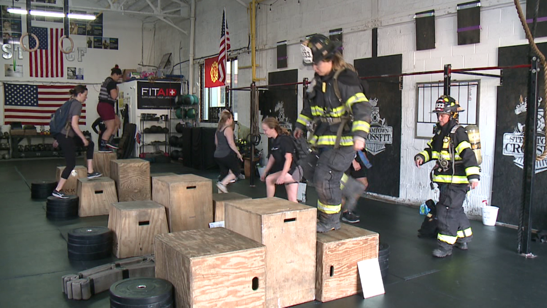 At Steamtown Crossfit, people climbed 2,071 stairs to honor the steps taken by the 9/11 heroes.
