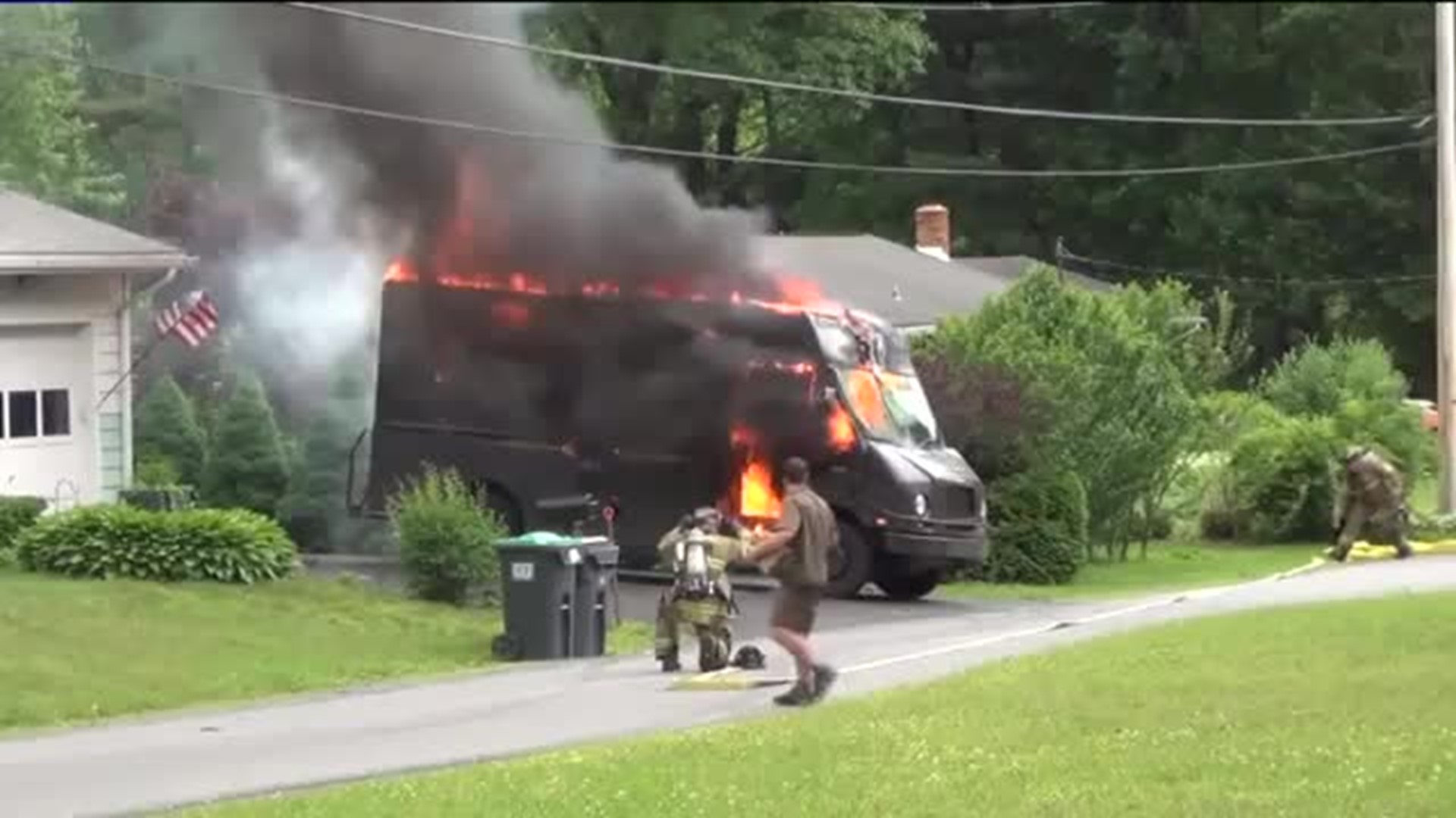 Police Investigate UPS Truck Explosion and Fire