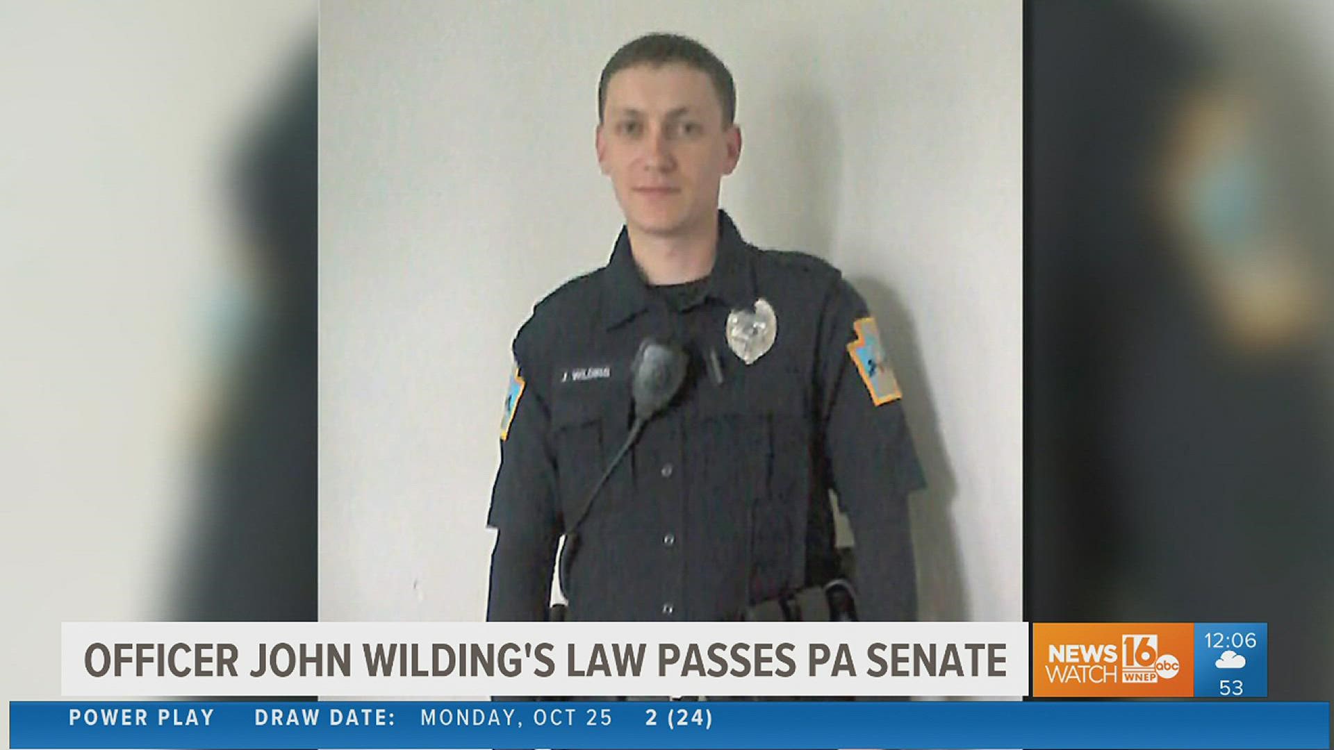 The state senate passed a bill in honor of a fallen Scranton police officer.