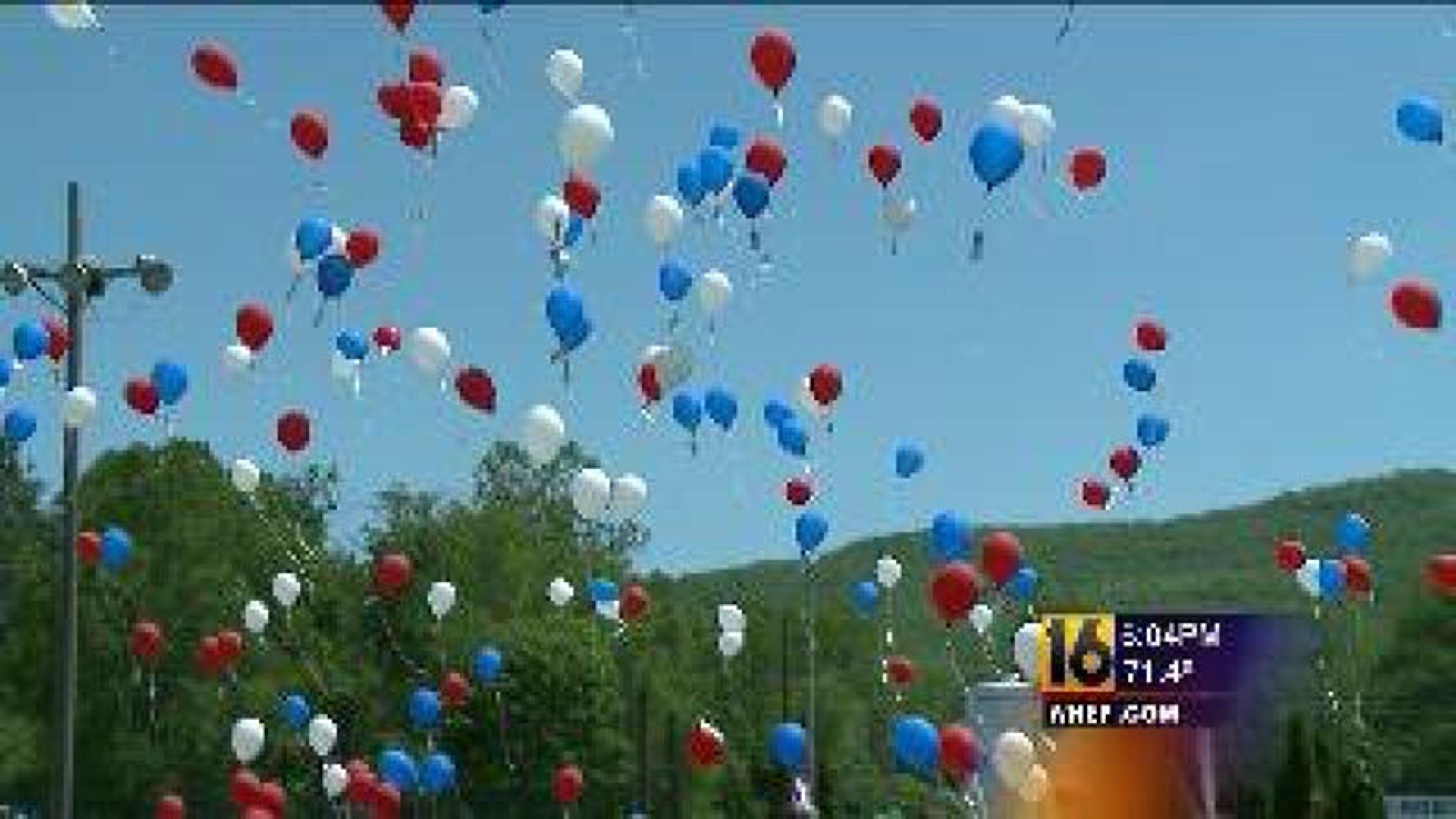 Hundreds of Balloons Honoring the Fallen