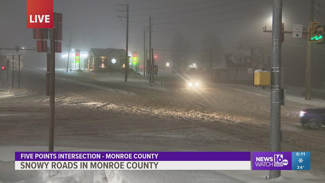 Snow covers roads in Monroe County | wnep.com