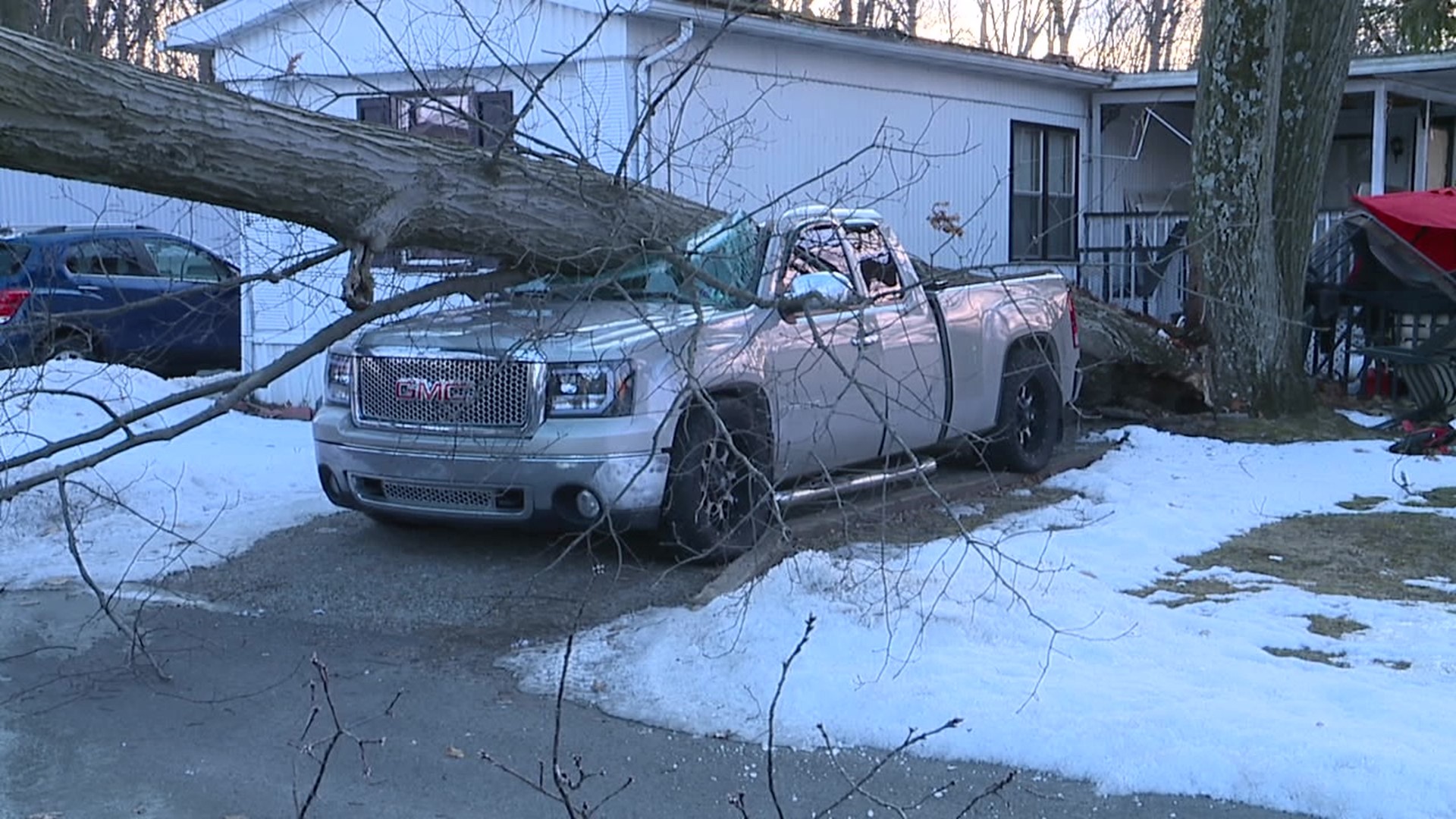 Several hundred homes and businesses were without power Tuesday