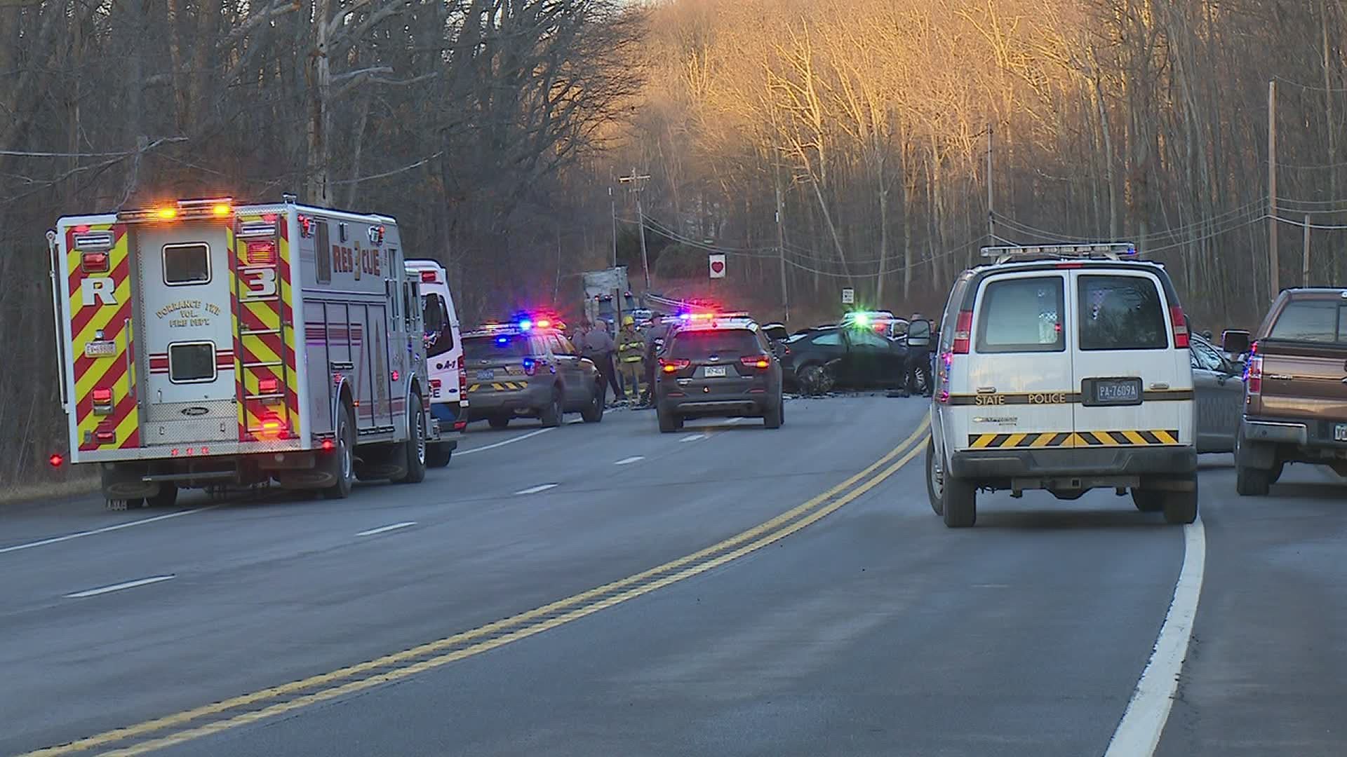 The deadly crash happened Monday afternoon in Luzerne County