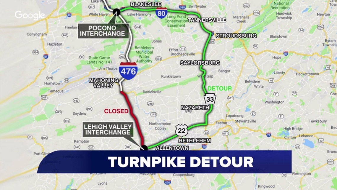 Northeast Extension Pa Turnpike Map