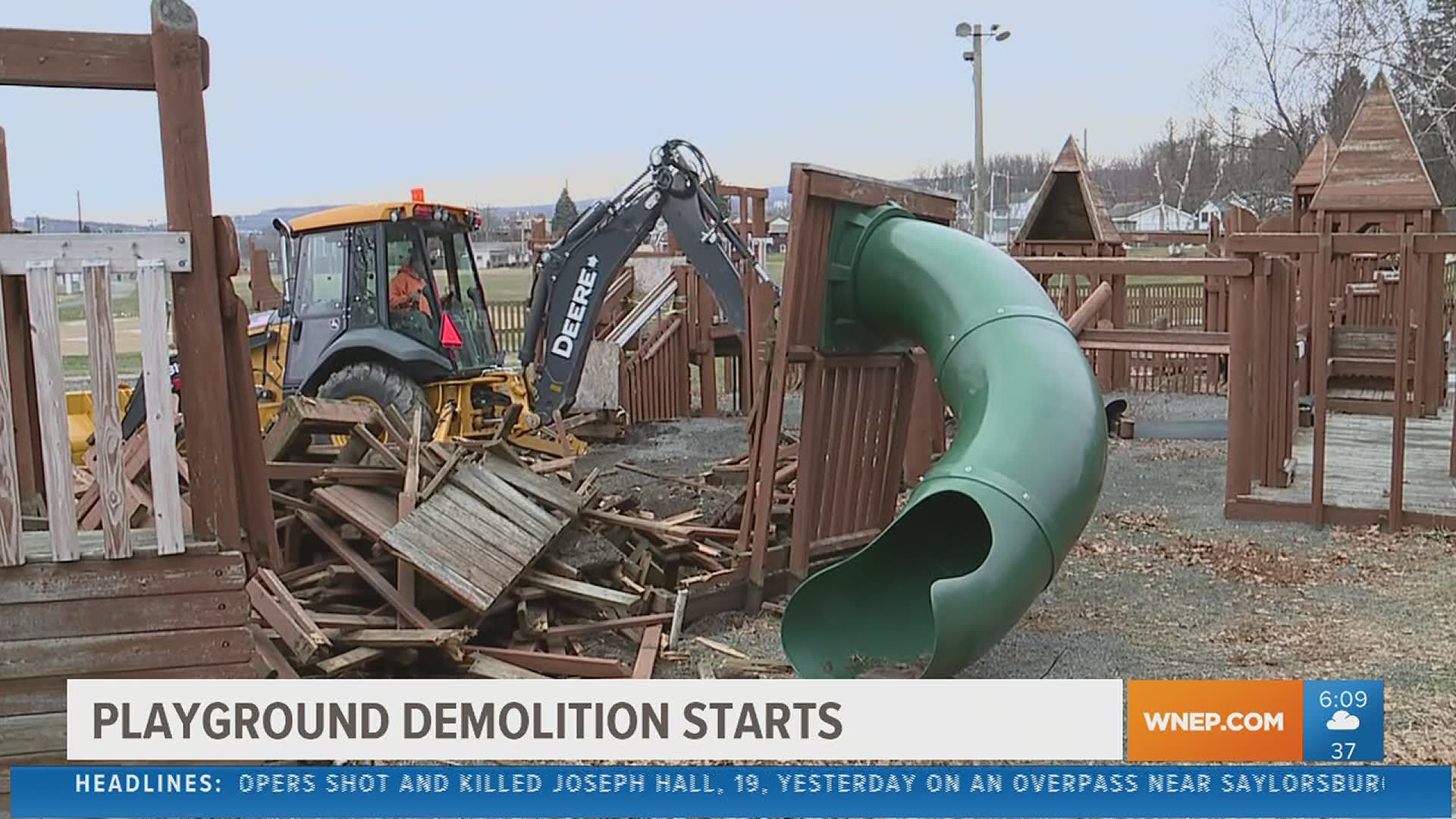 An old playground is coming apart in Lackawanna county to make way for a new one.