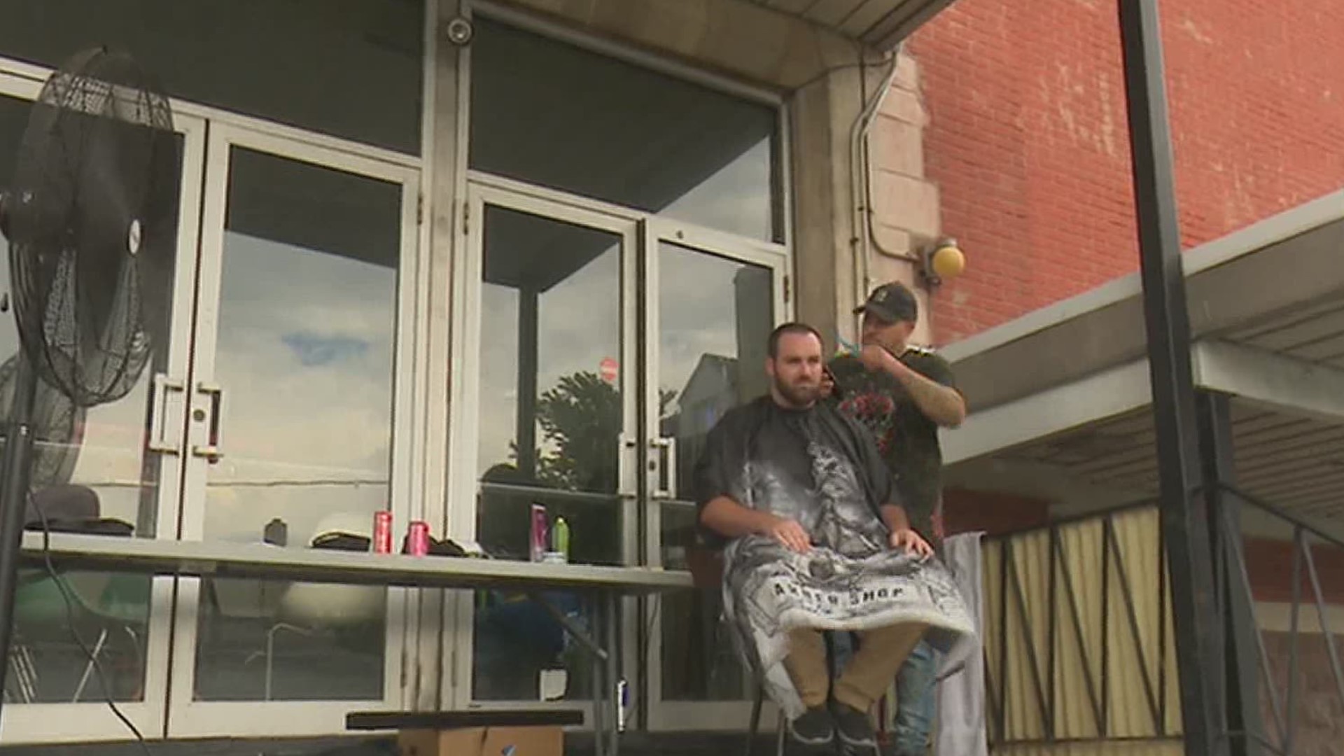Richard Wojcik is giving haircuts around the clock until 7 a.m. Monday morning to raise money for the families of two teenagers who drowned last week.