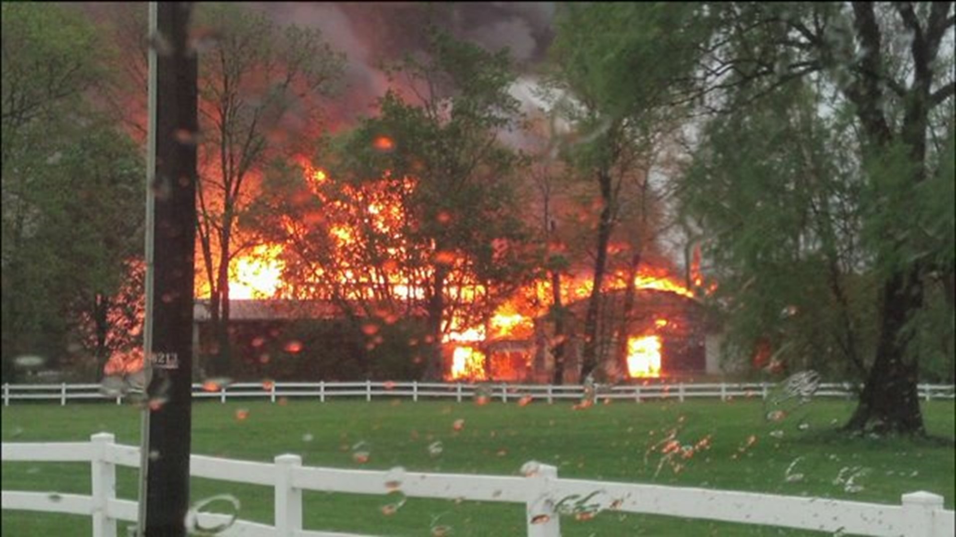 Flames Destroy Barn in Clinton County