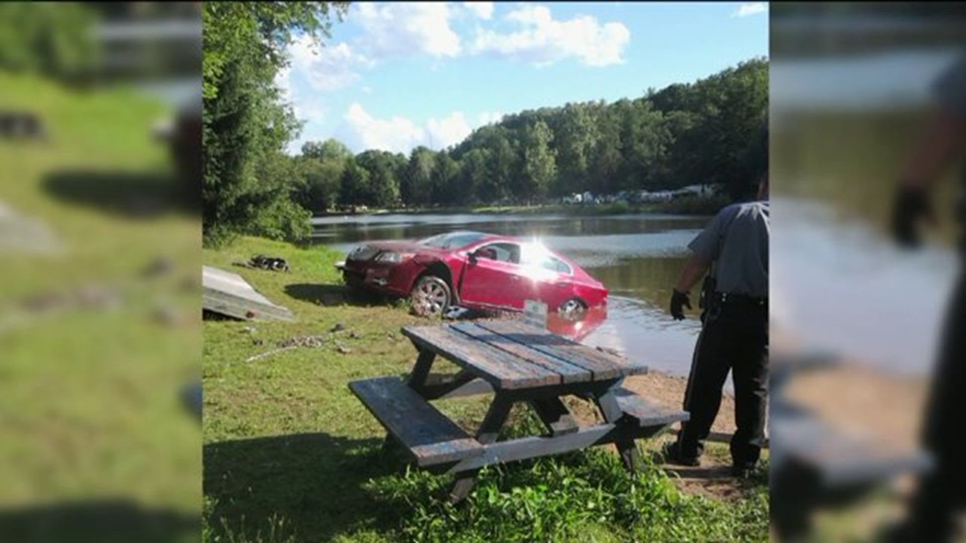Woman Dies After Car Goes Into Pond