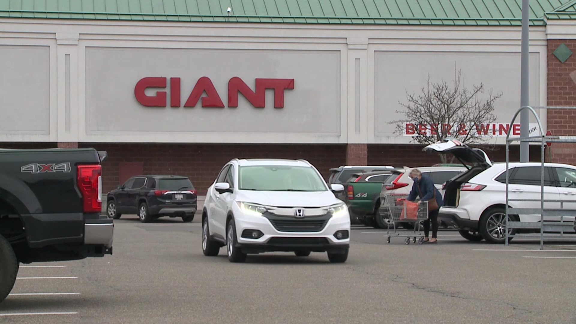 The parking lot of Giant along Route 11 was bustling with customers.