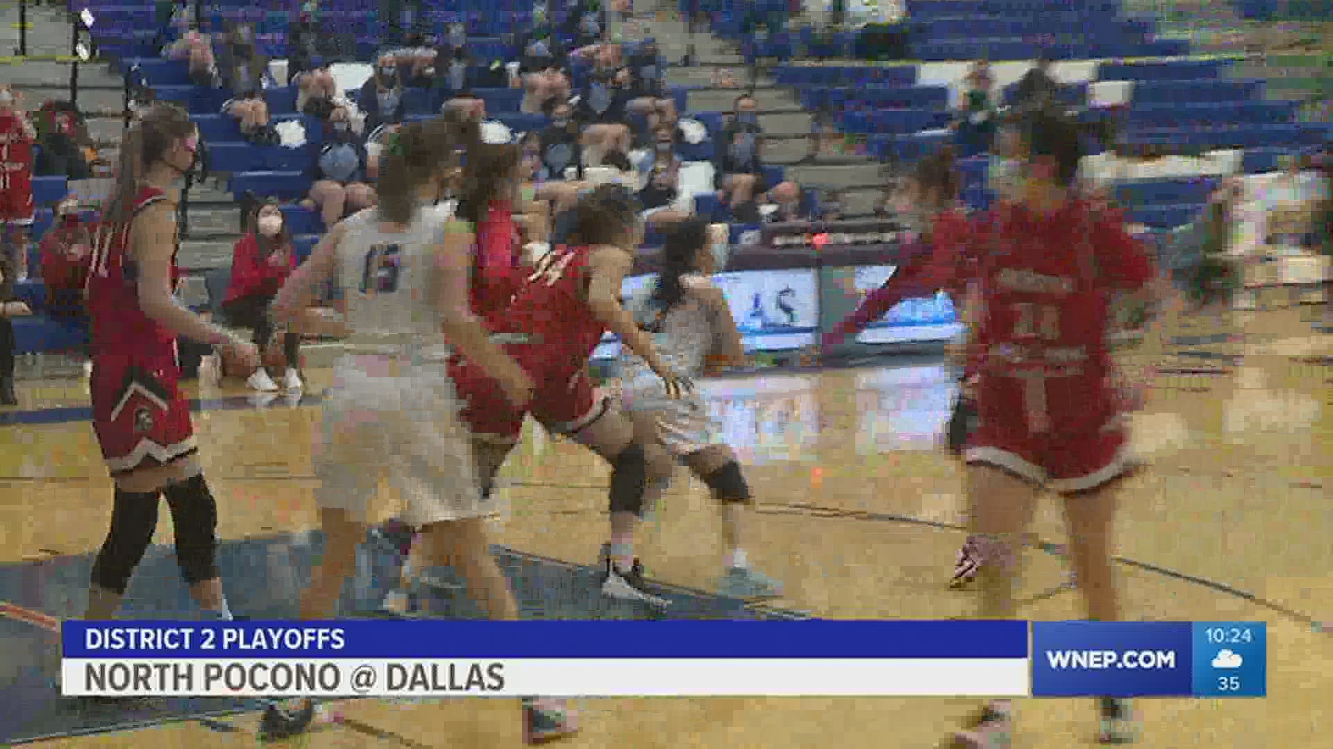 North Pocono @ Dallas D2 girls basketball semifinals.  Dallas wins 46-43.