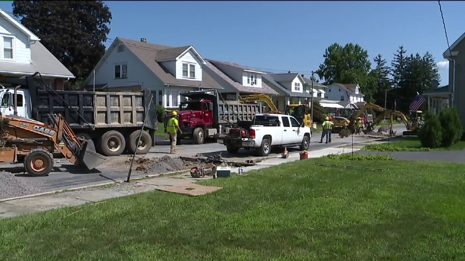 Water Main Project Shuts Down Section of Road in Lehighton