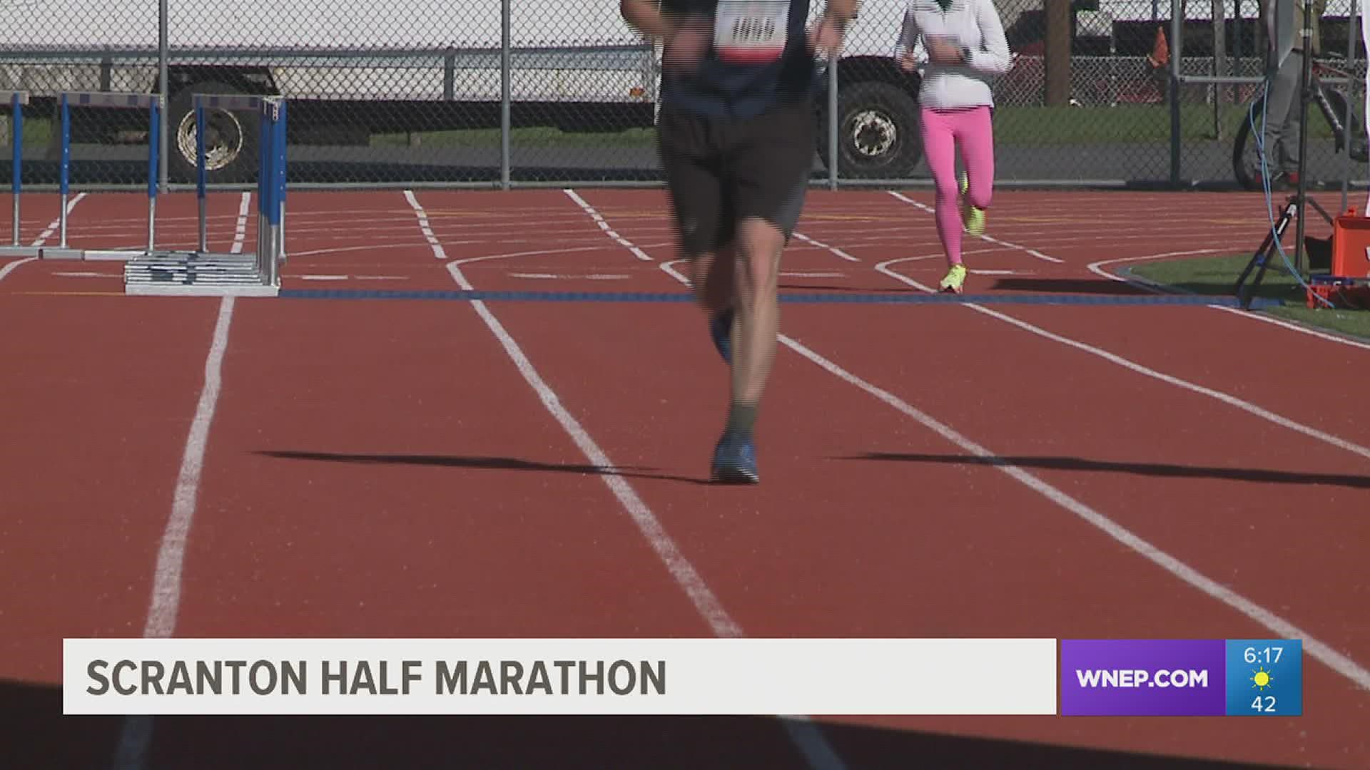 The half marathon took place at 9 a.m. on Sunday.