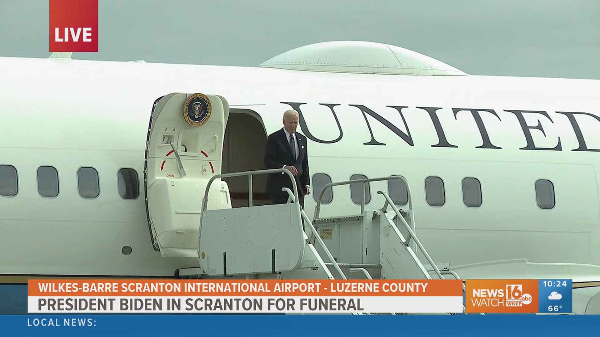 President Biden in Scranton for the funeral of a childhood friend.