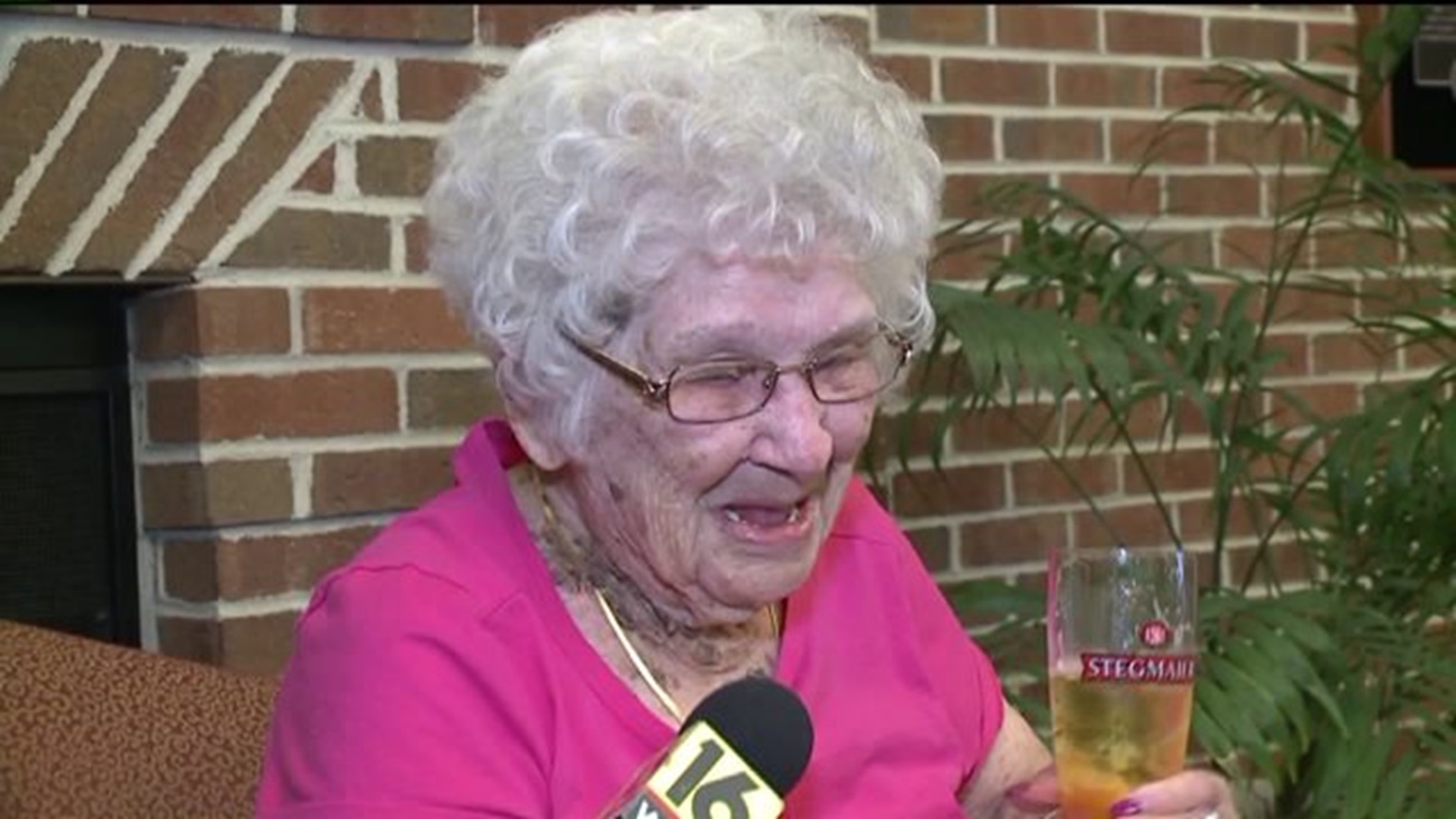 Booze Drinkin` Granny Gets Free Brew