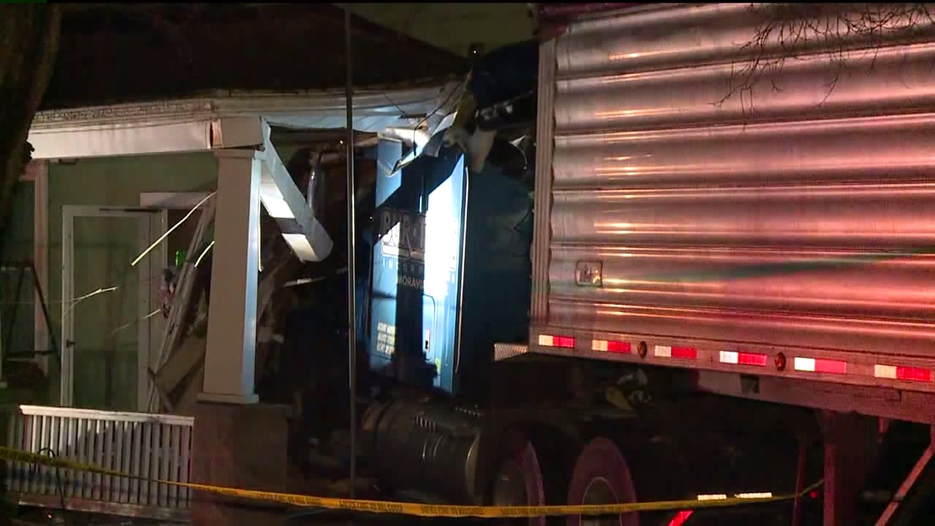 Tractor-Trailer Smashes Into Home in Columbia County