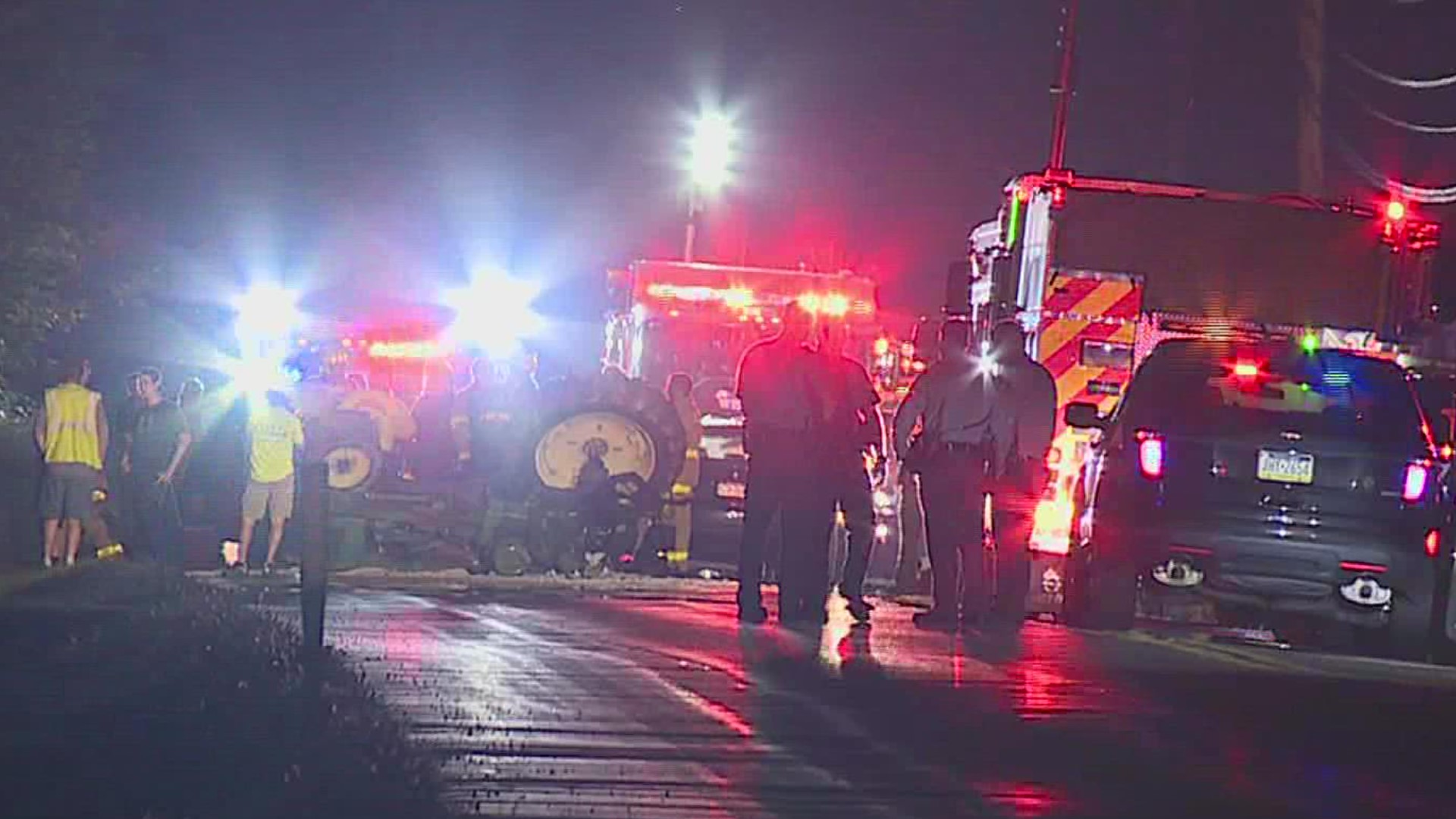 A helicopter was called in after a crash involving a tractor in Monroe County Tuesday night.