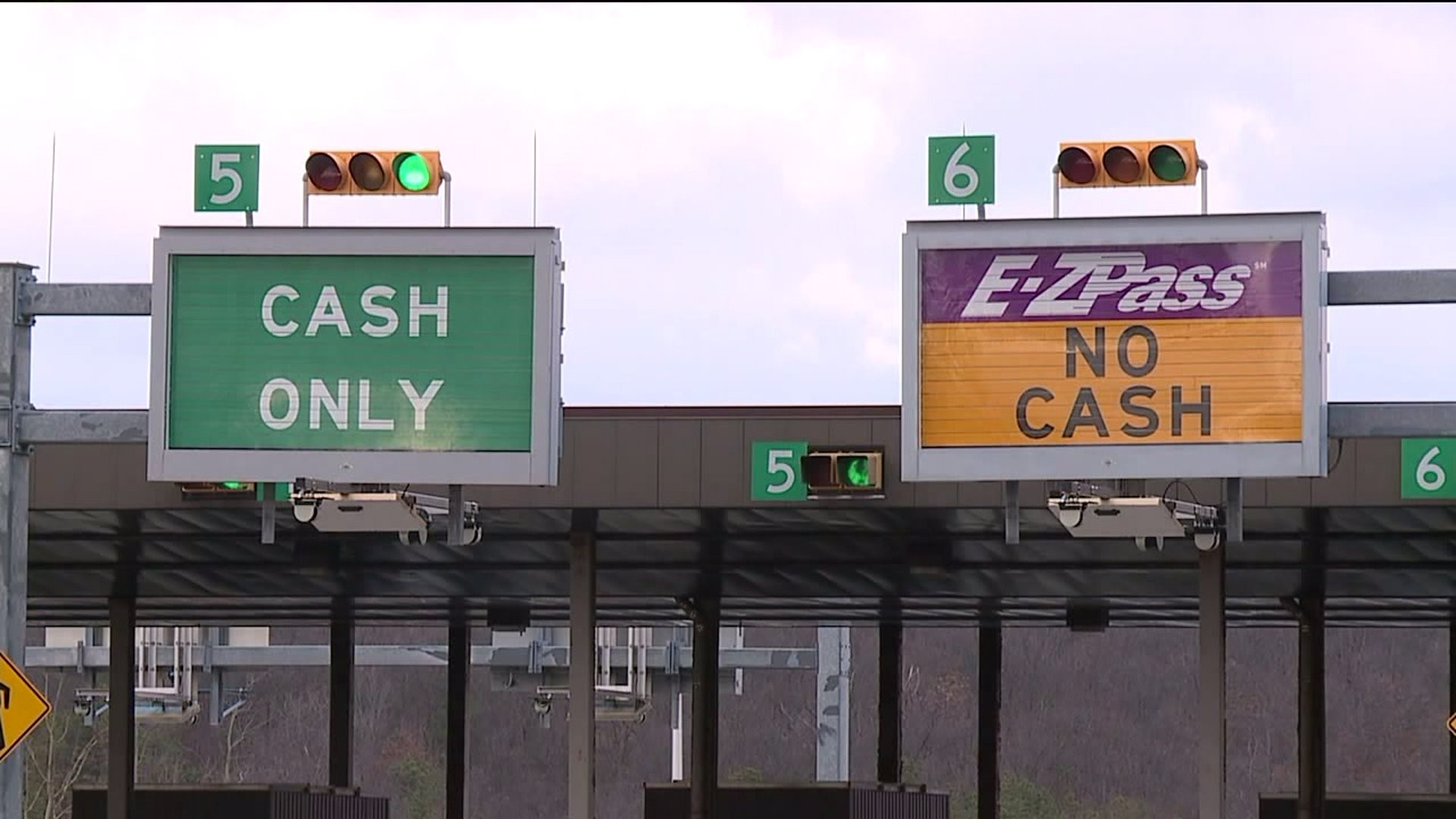 Turnpike officials stop the exchange of cash at tolls during the pandemic.