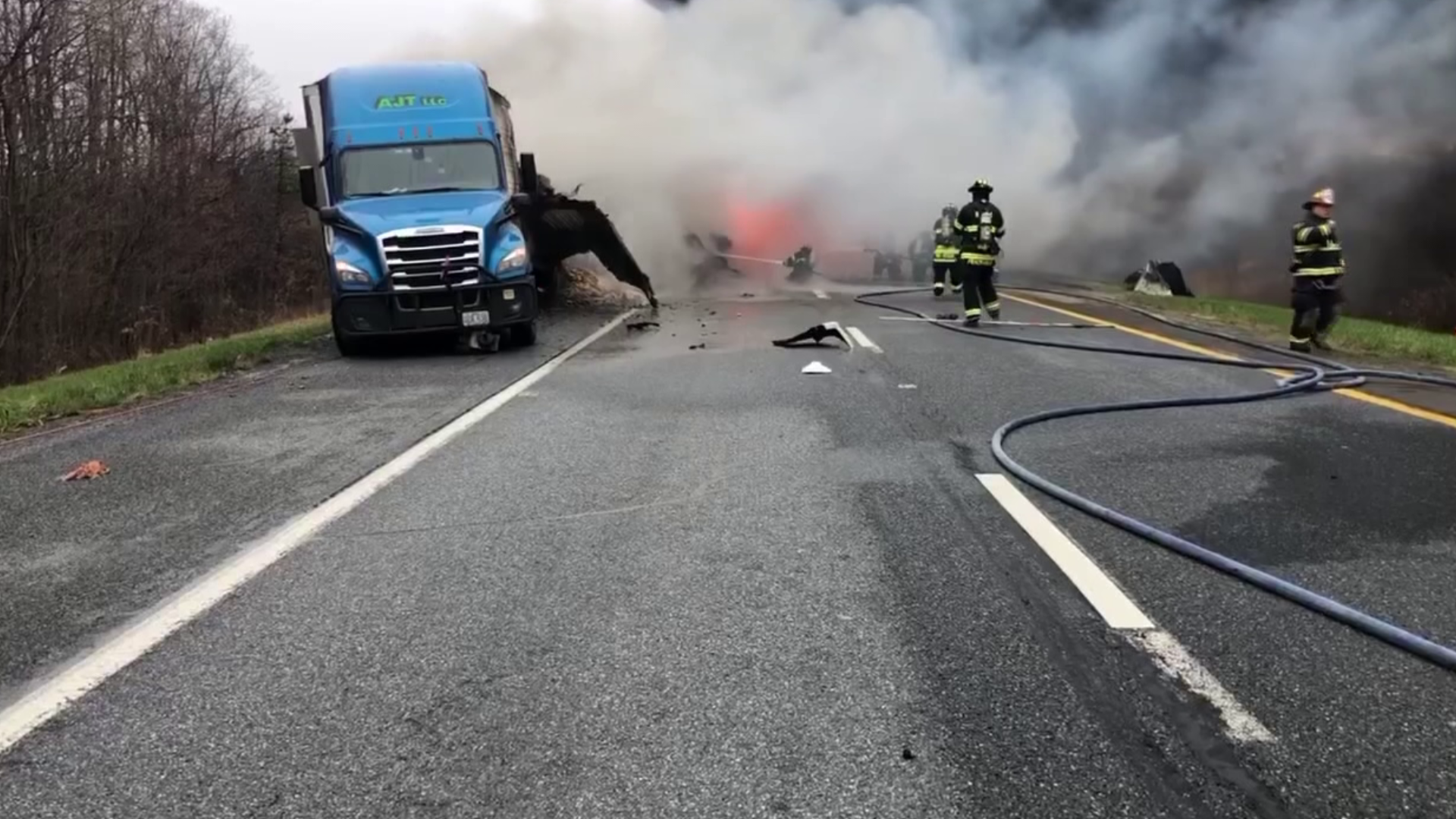 Northbound lanes in Schuylkill County were shut down by a vehicle fire Monday morning.