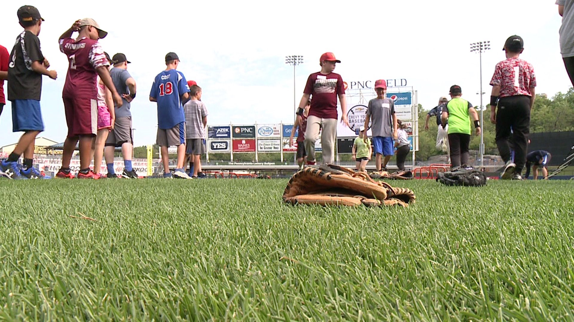 Kids Test Baseball Skills at PNC Field