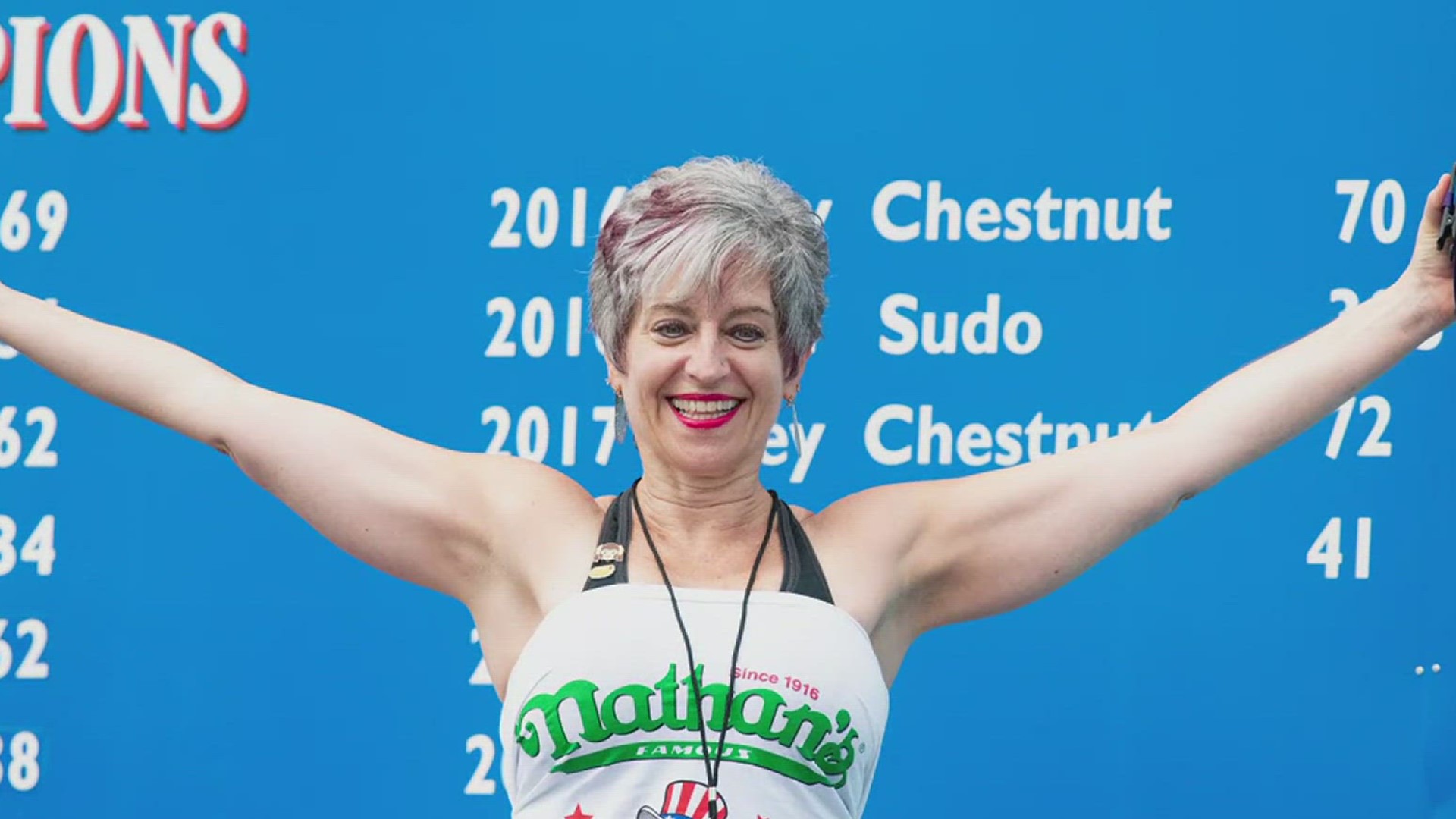 Larell Marie Mele has been competing in Nathan's Famous Fourth of July International Hot Dog Eating Contest on Coney Island for thirteen straight years.