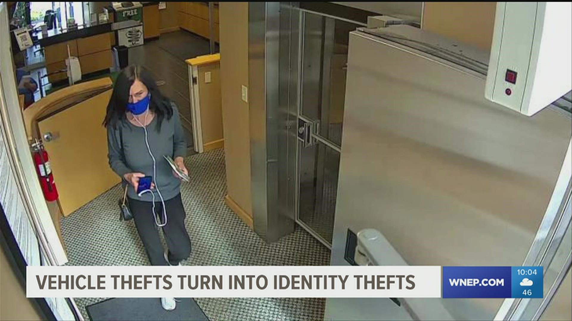 Officials say those shown in the surveillance pictures attempted to use victims identities at local banks.