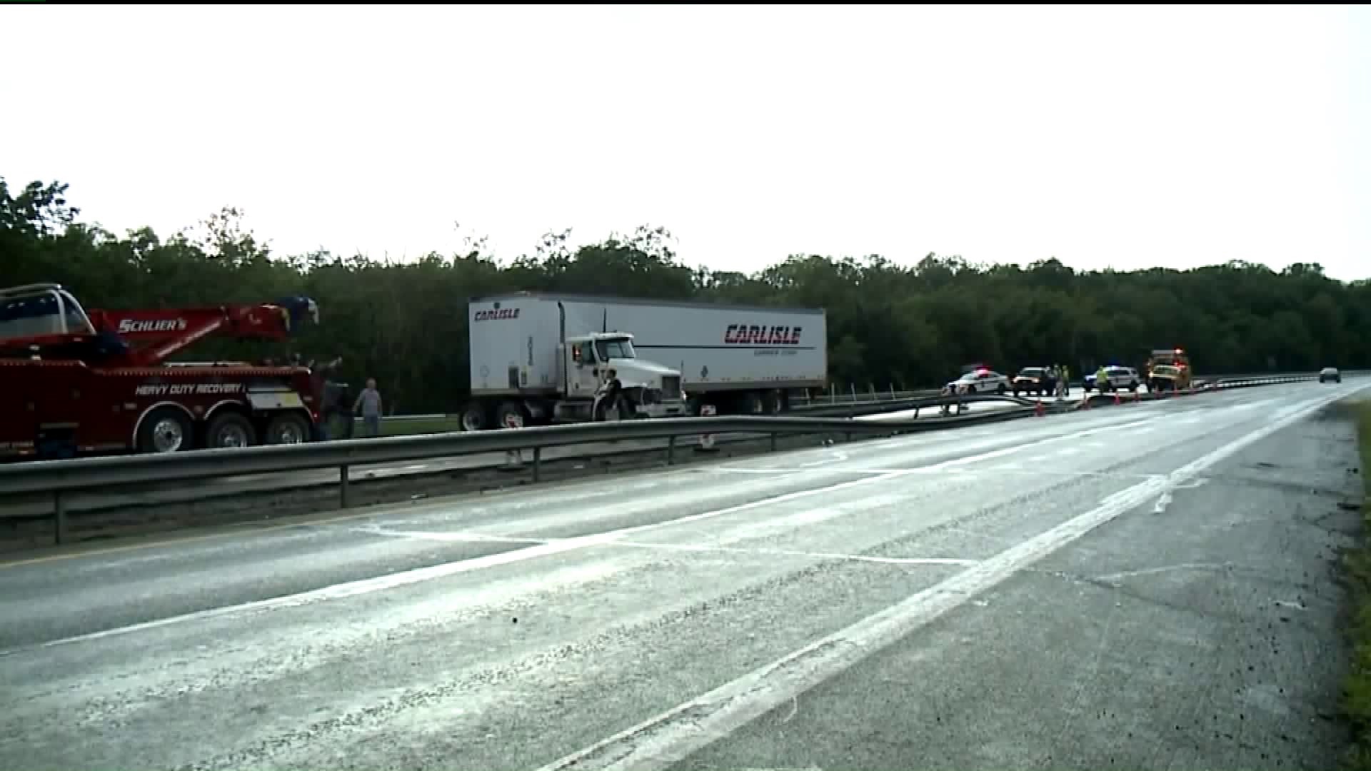 Tractor Trailer Crash Slows Traffic in the Poconos