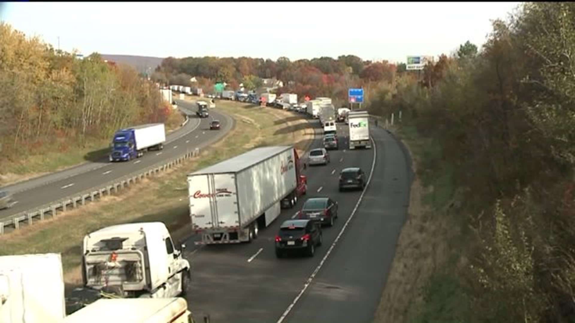 Traffic Backed Up on I-81 Northbound