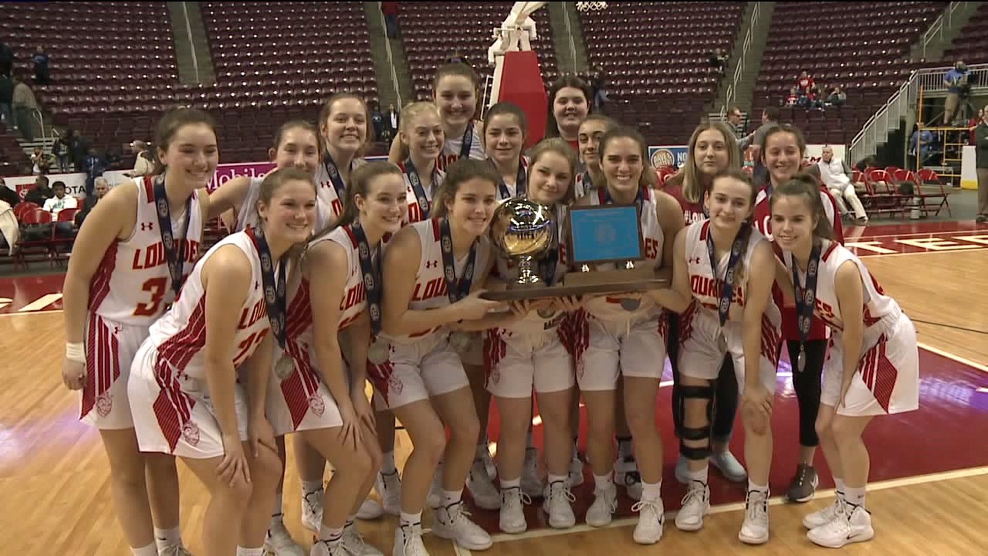 Lourdes Regional Girls Basketball Team Feted with a Hero`s Welcome Home After State Finals
