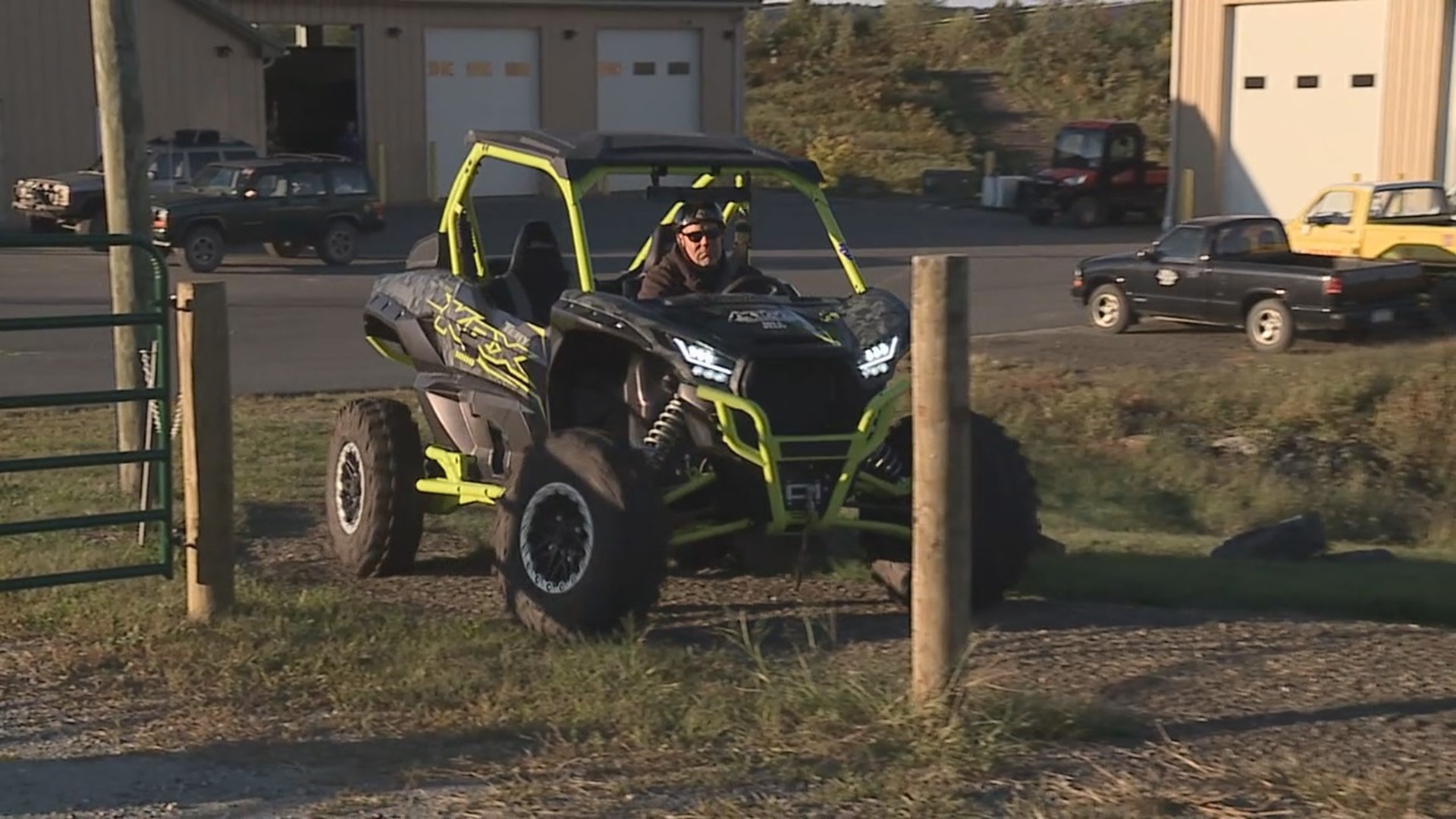 A specific route is set up that leads off road vehicles through the business district in the city