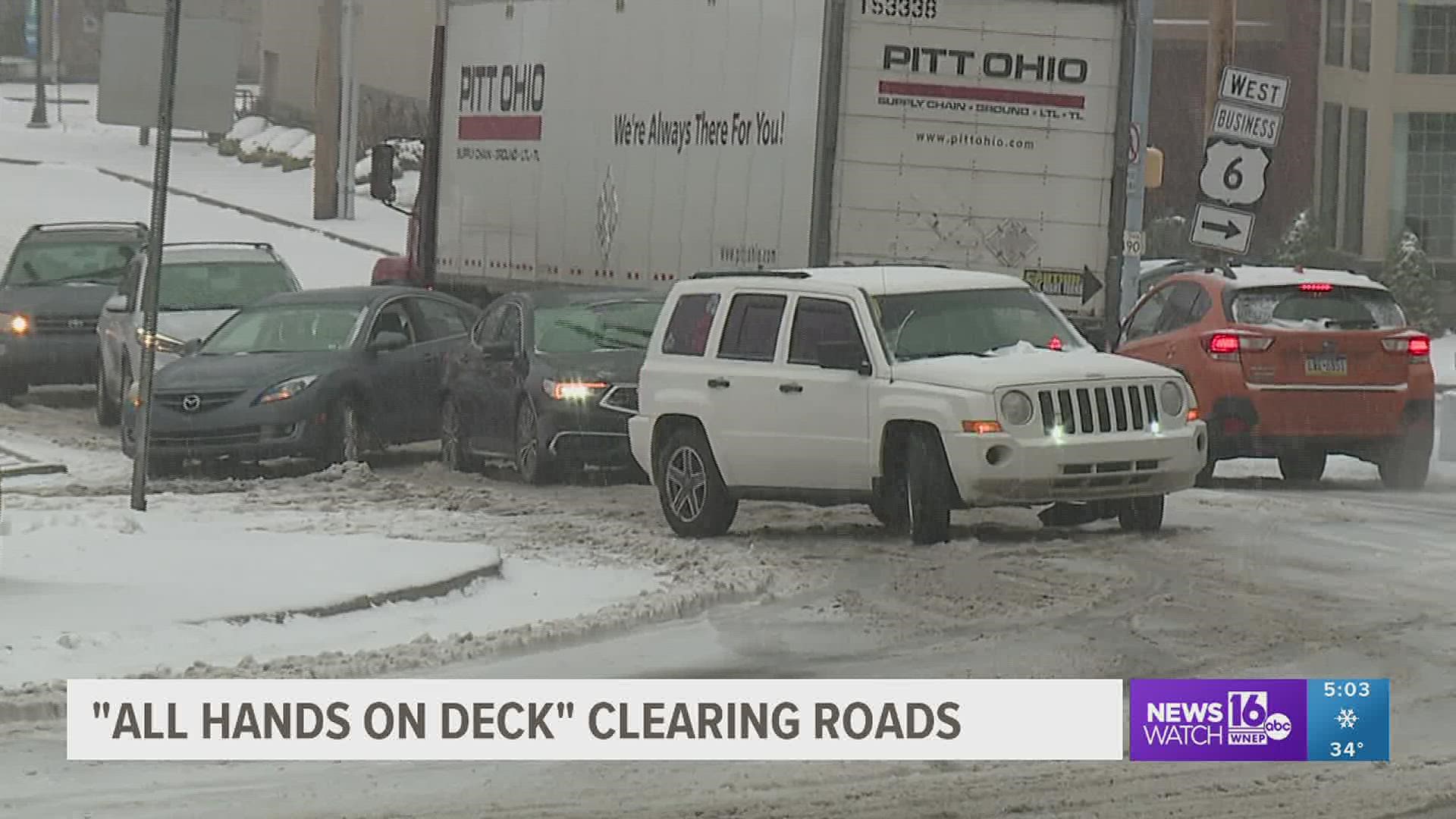 DPW crews say the fewer cars on the road, the easier it is for them to clear them.