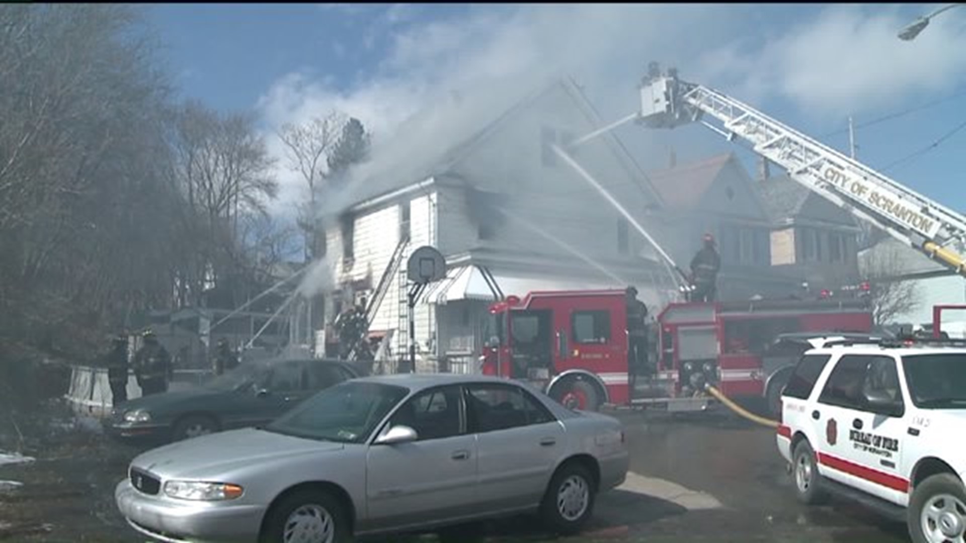 Crews Battle Smoky Fire in Scranton