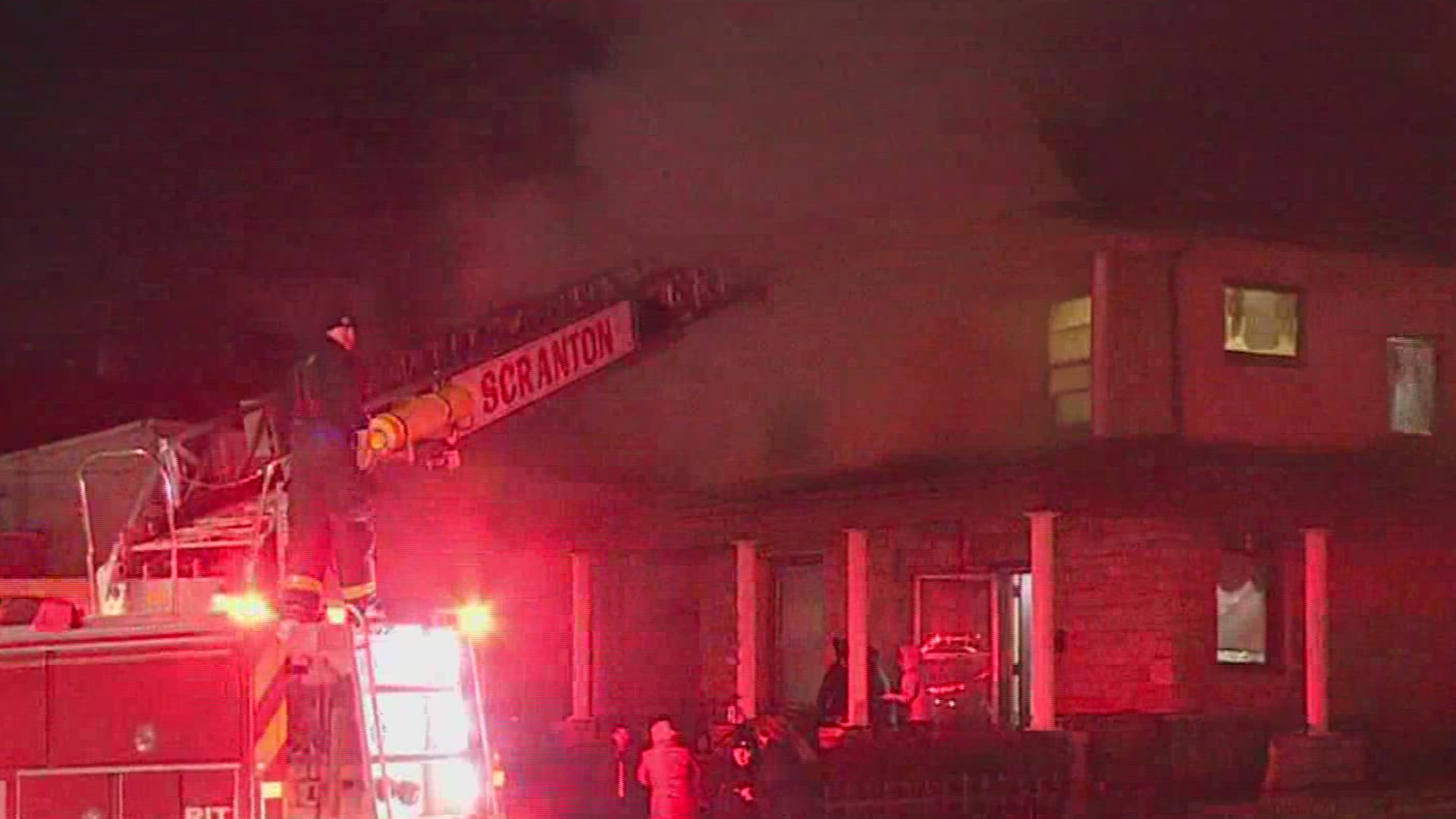 Christmas Day began with crews battling a fire in Scranton.