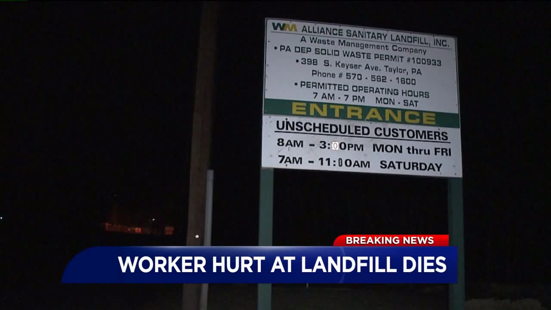 Coroner: Man Dead After Workplace Accident at Landfill