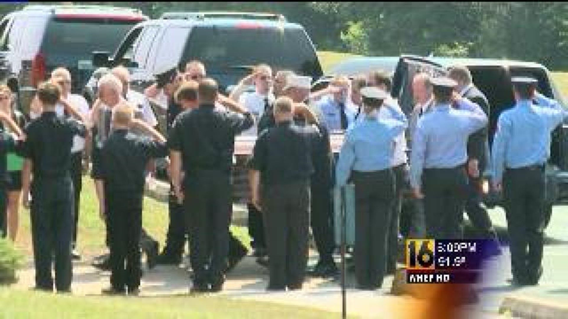 Firefighters Say Good-bye to One of Their Own