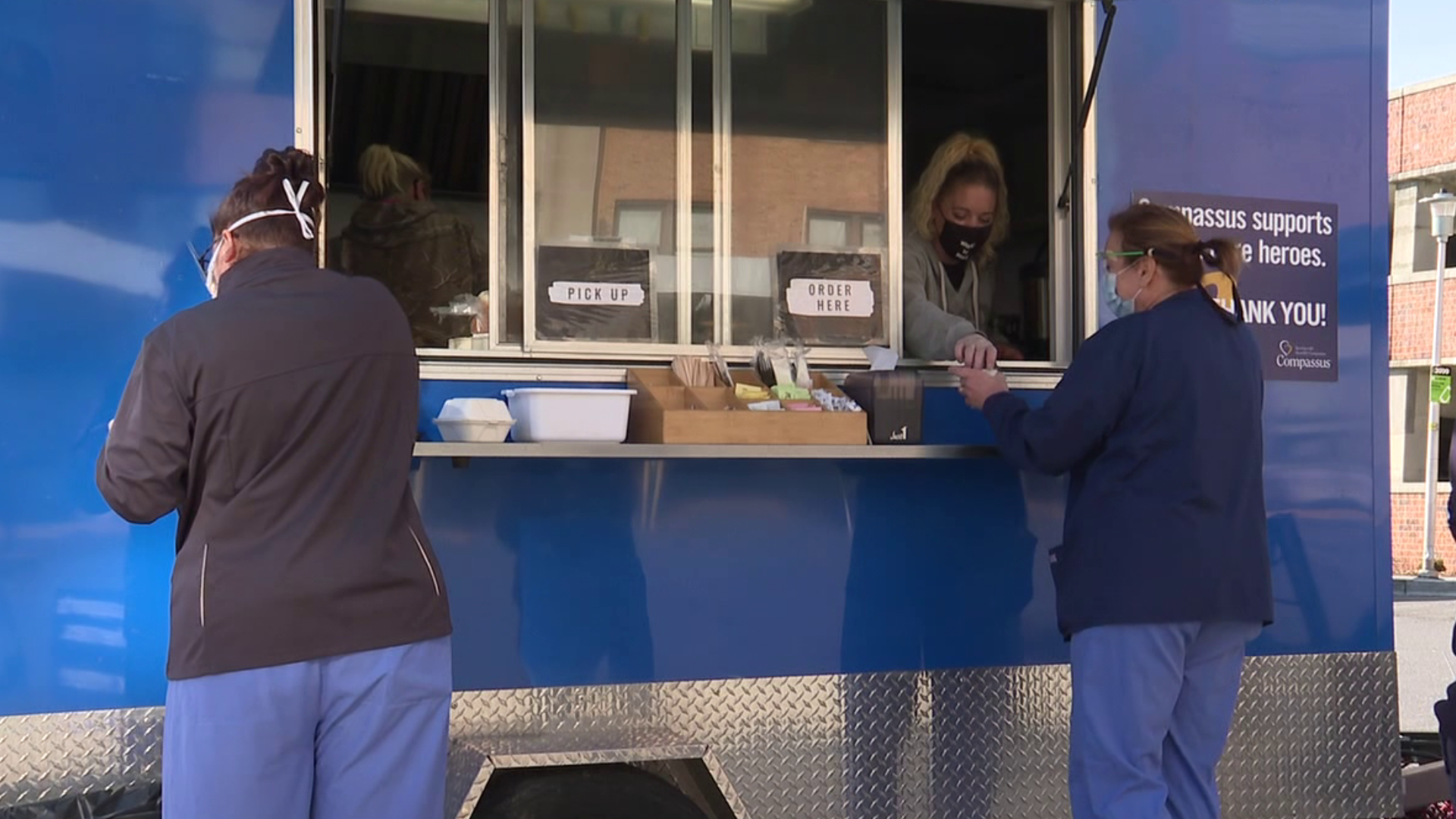 Workers from Lehigh-Valley Hospital Schuylkill were treated to free food and coffee on Tuesday.