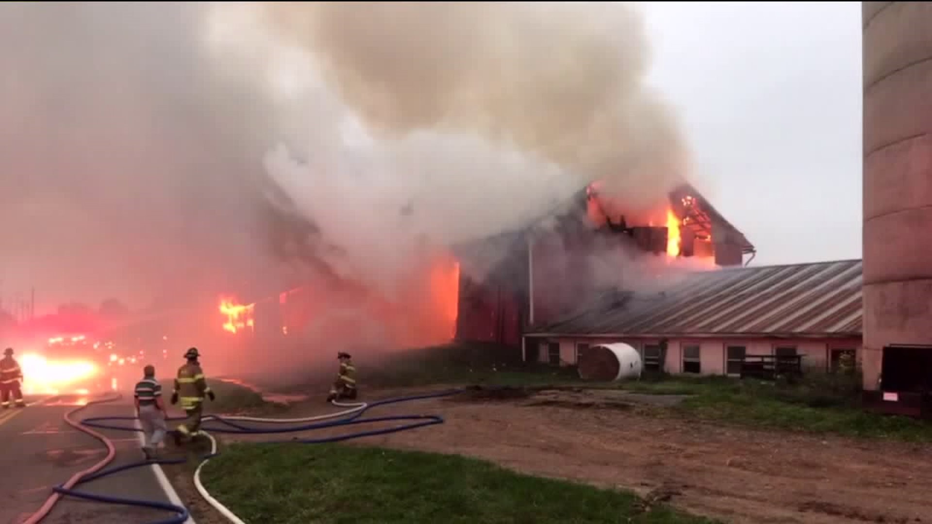 Firefighters Battle Barn Fire in Union County