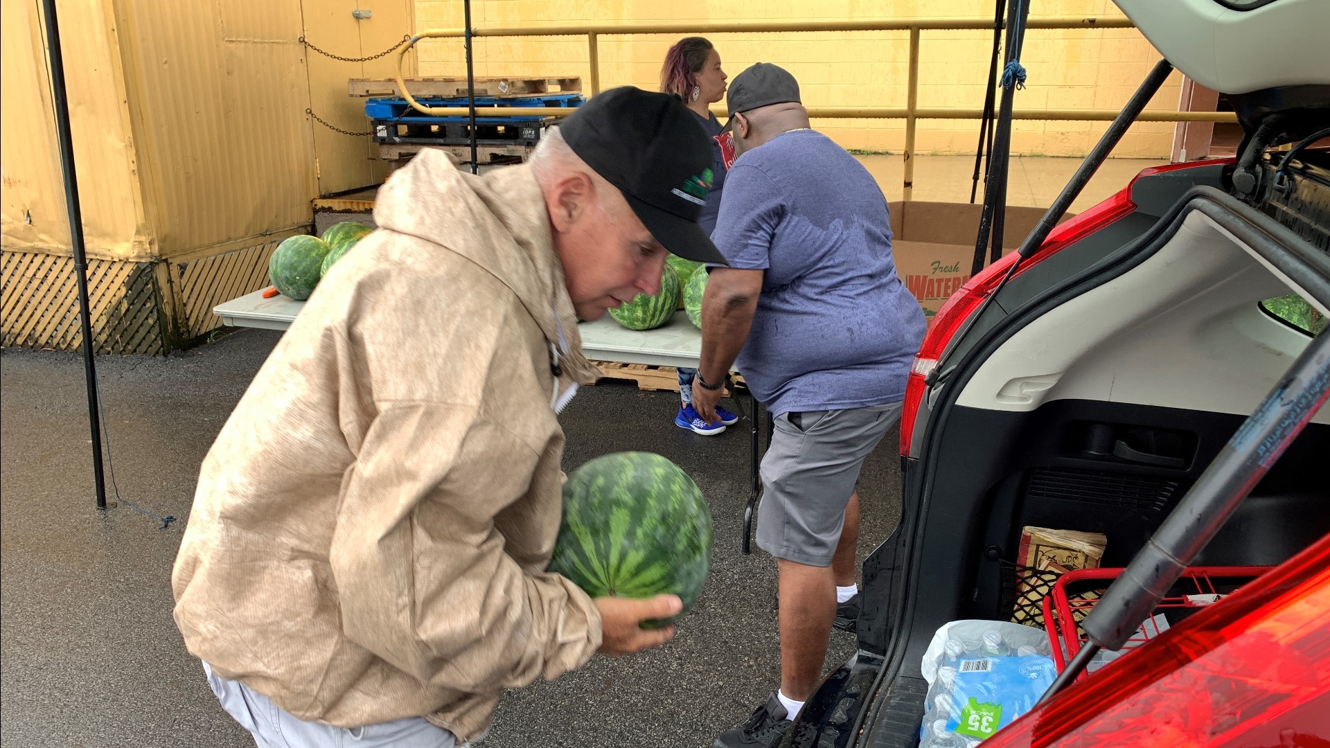 A produce company provided the melons to raise awareness and donations for Scranton's Salvation Army.