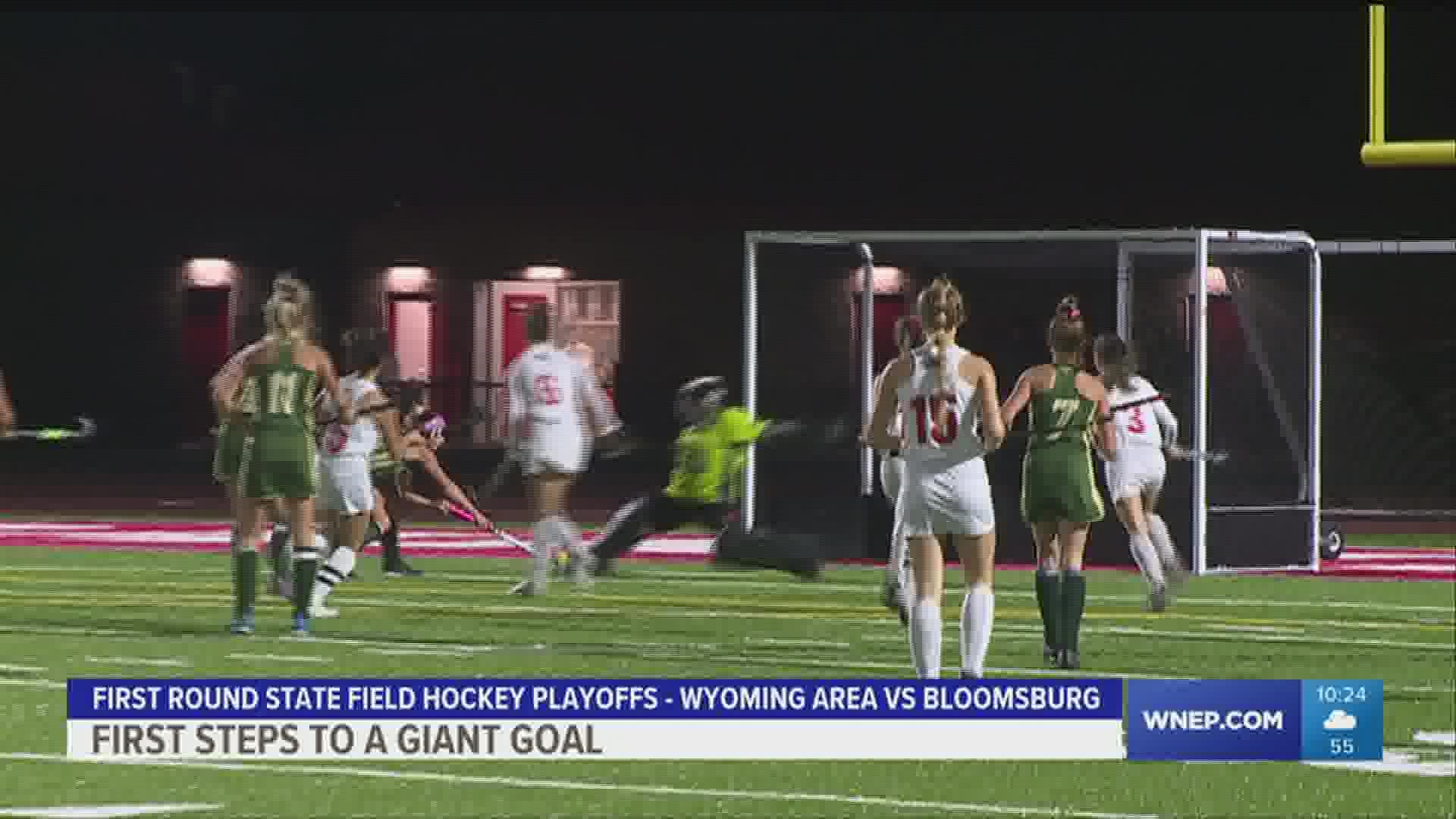 Wyoming Area beat Bloomsburg and Crestwood lost to Villa Maria in the State Field Hockey Playoffs.