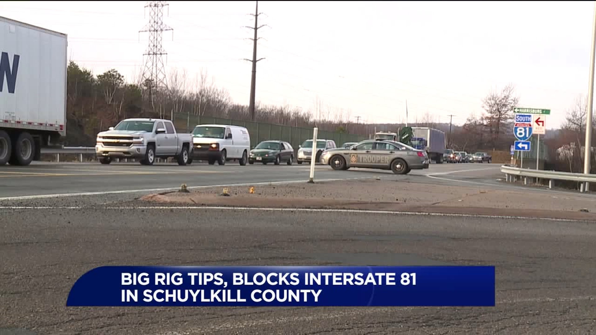 UPDATE: Interstate 81 Back Open After Rig Rollover in Schuylkill County