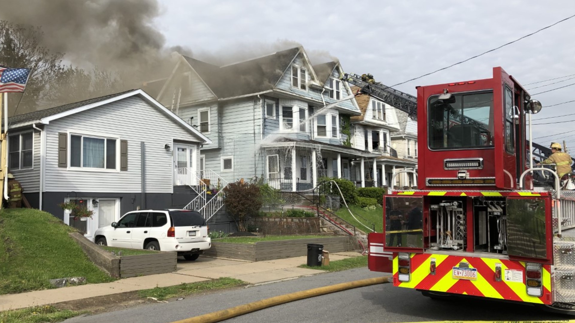 The fire started Friday morning in a home on Dana Street.