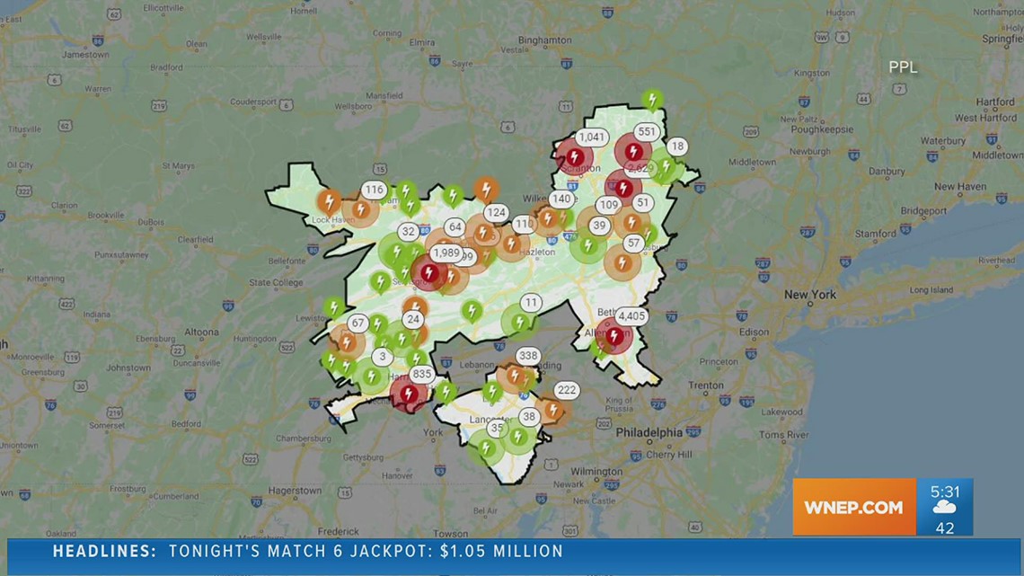 Wind and rain causing power outages across northeast and central