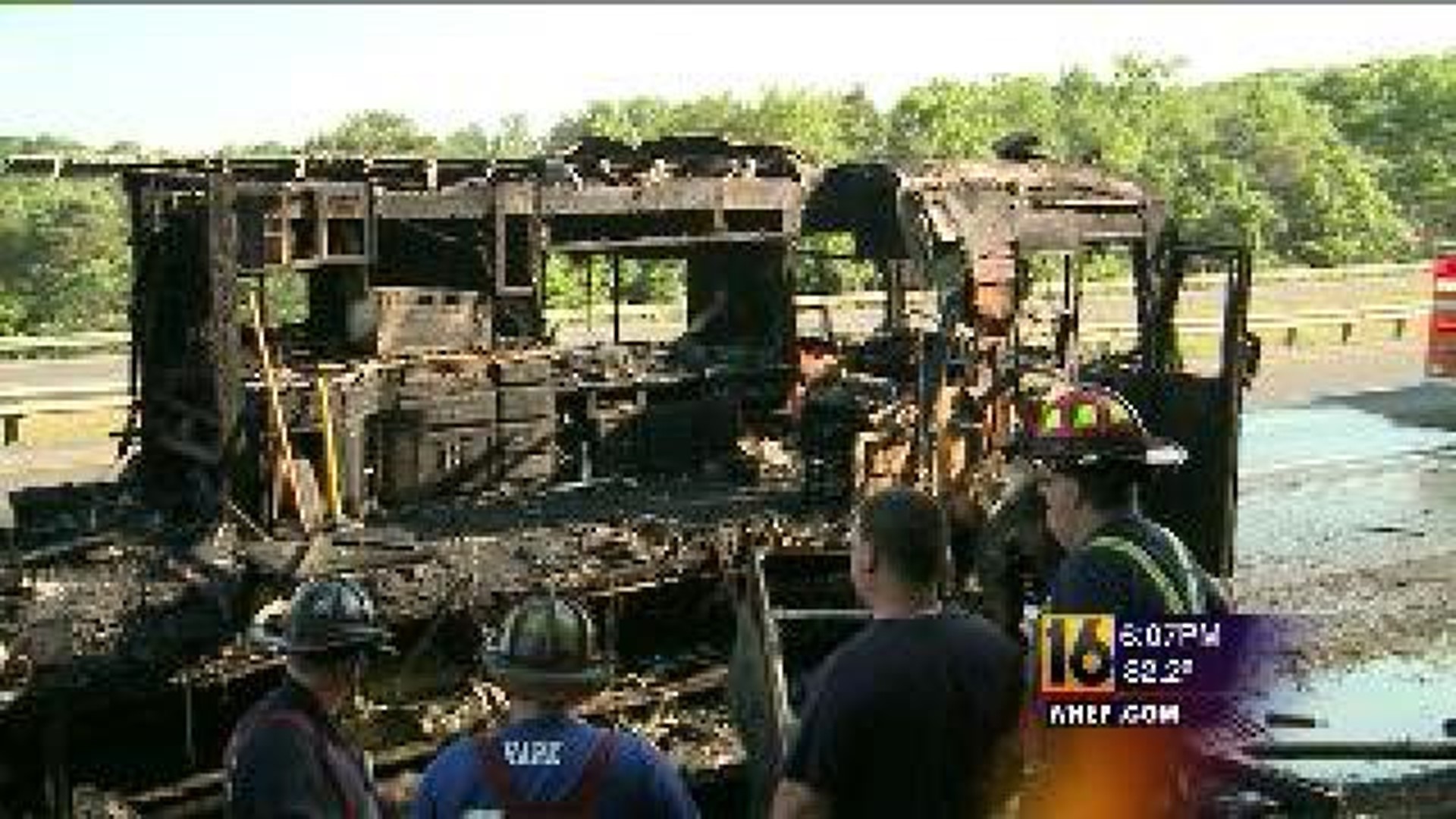 RV Fire on Interstate