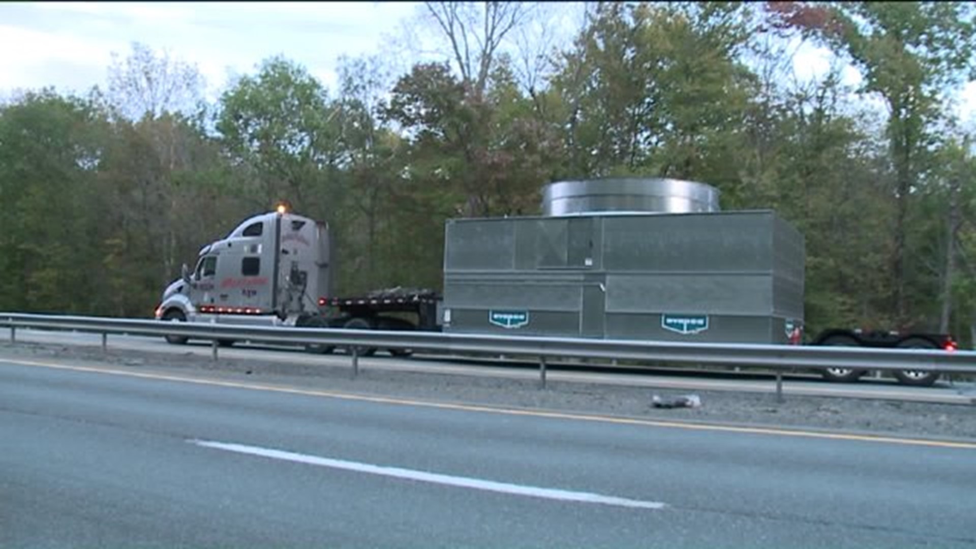 Stuck Truck Blocks Traffic in Monroe County