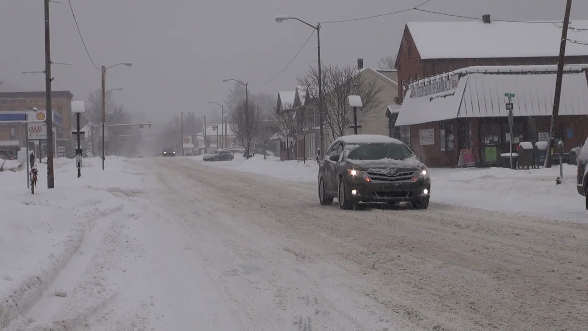 The snow has continued to pile up in Honesdale. There was plenty to clean up and that's exactly what we found people doing around town.