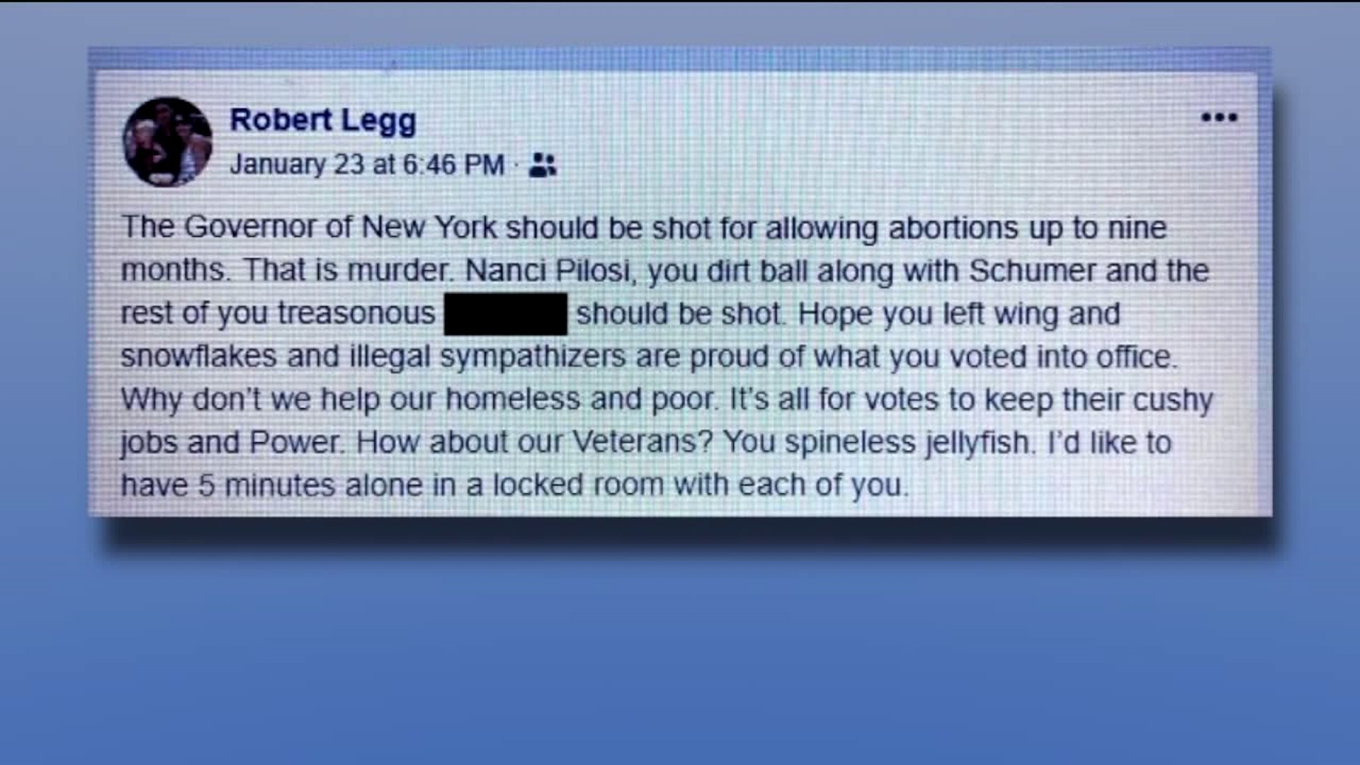 Old Forge Mayor's Facebook Post Calls for High-profile Democrats to be Shot