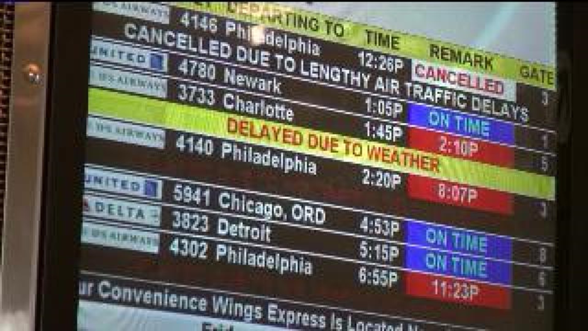 Snow Forces Flight Delays, Cancellations
