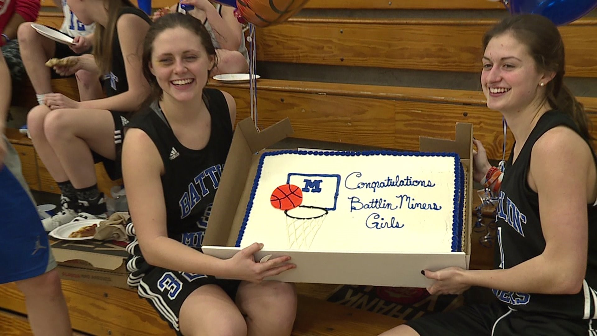 Minersville Girls Basketball Team Celebrates with Pizza Party