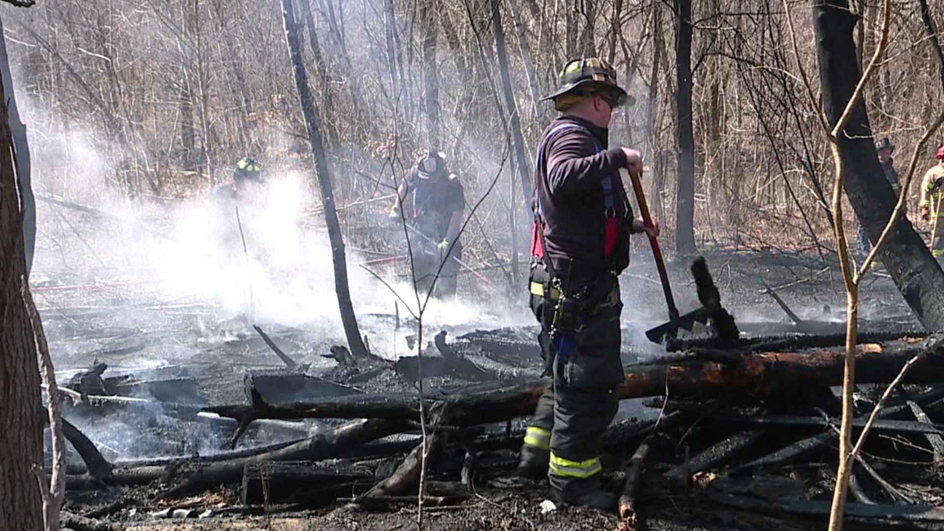 Flames broke out around 12 p.m. on Monday.